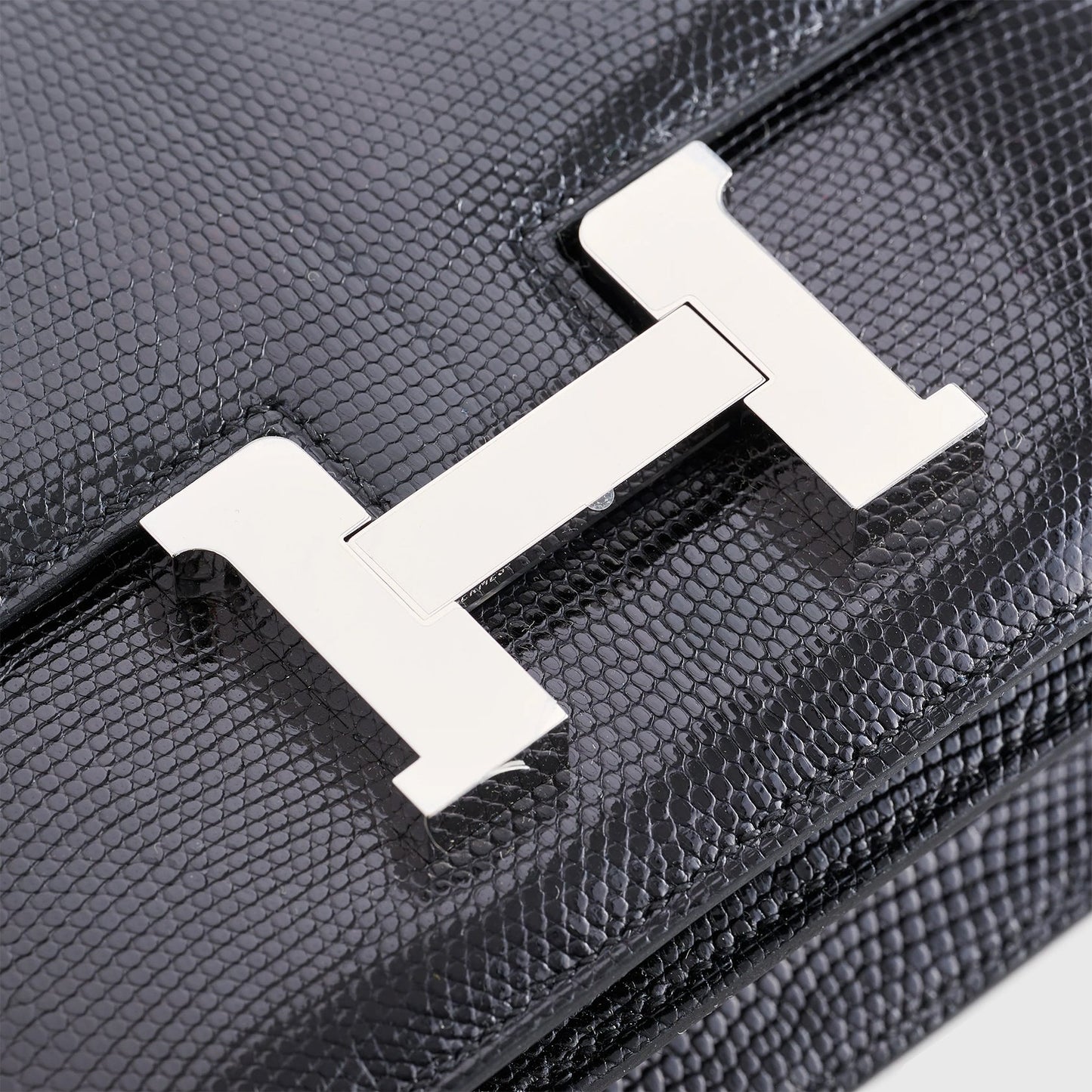 Hermès Constance 18 Lizard Black Shiny Palladium Hardware