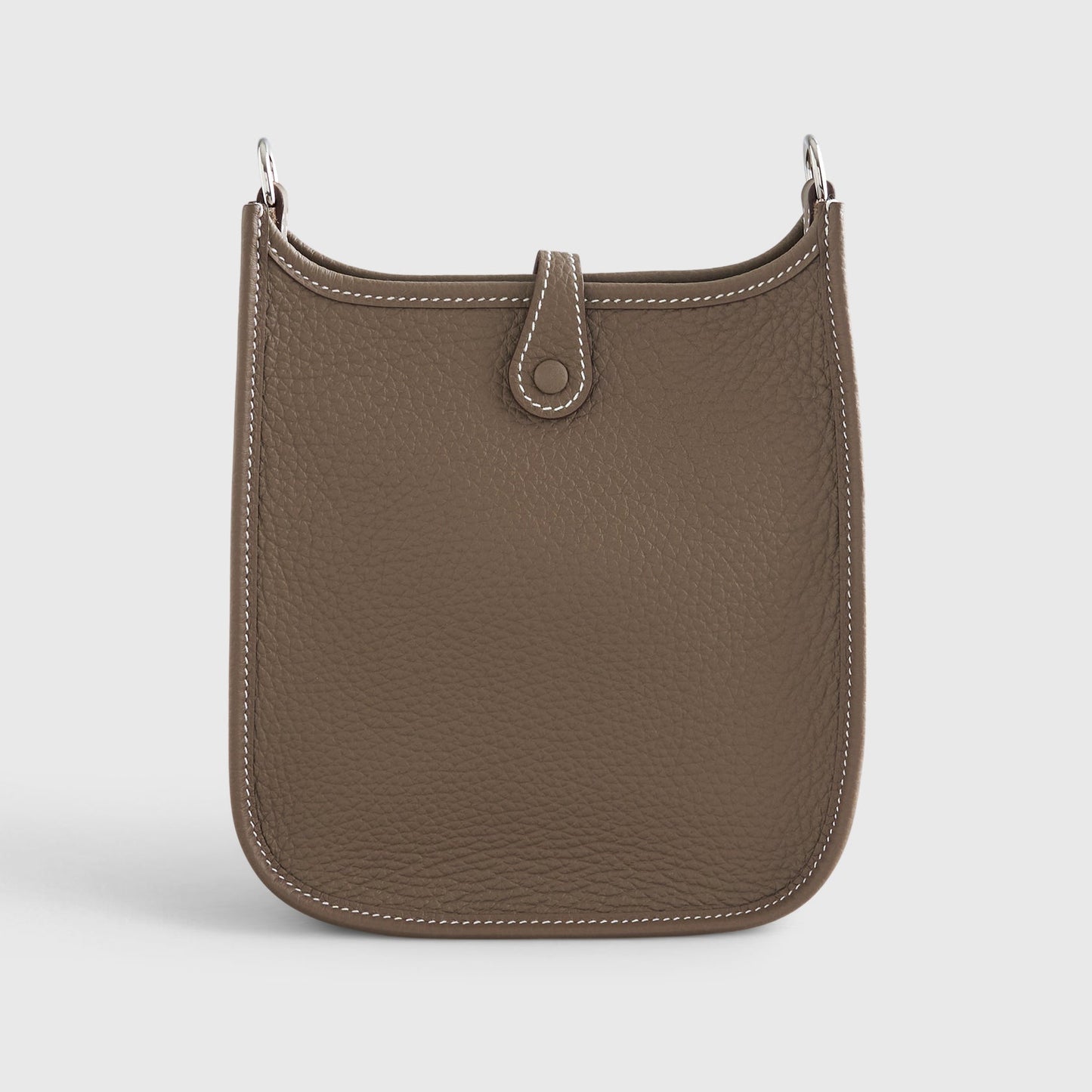 Hermès Evelyne Mini Clemence Etoupe Blue Indigo Strap Palladium Hardware