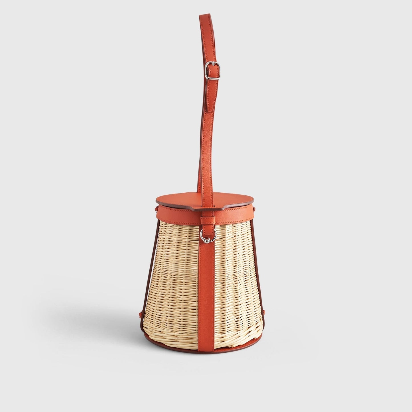 Hermès Farming Picnic Bag Wicker Natural / Terre Battue Palladium Hardware