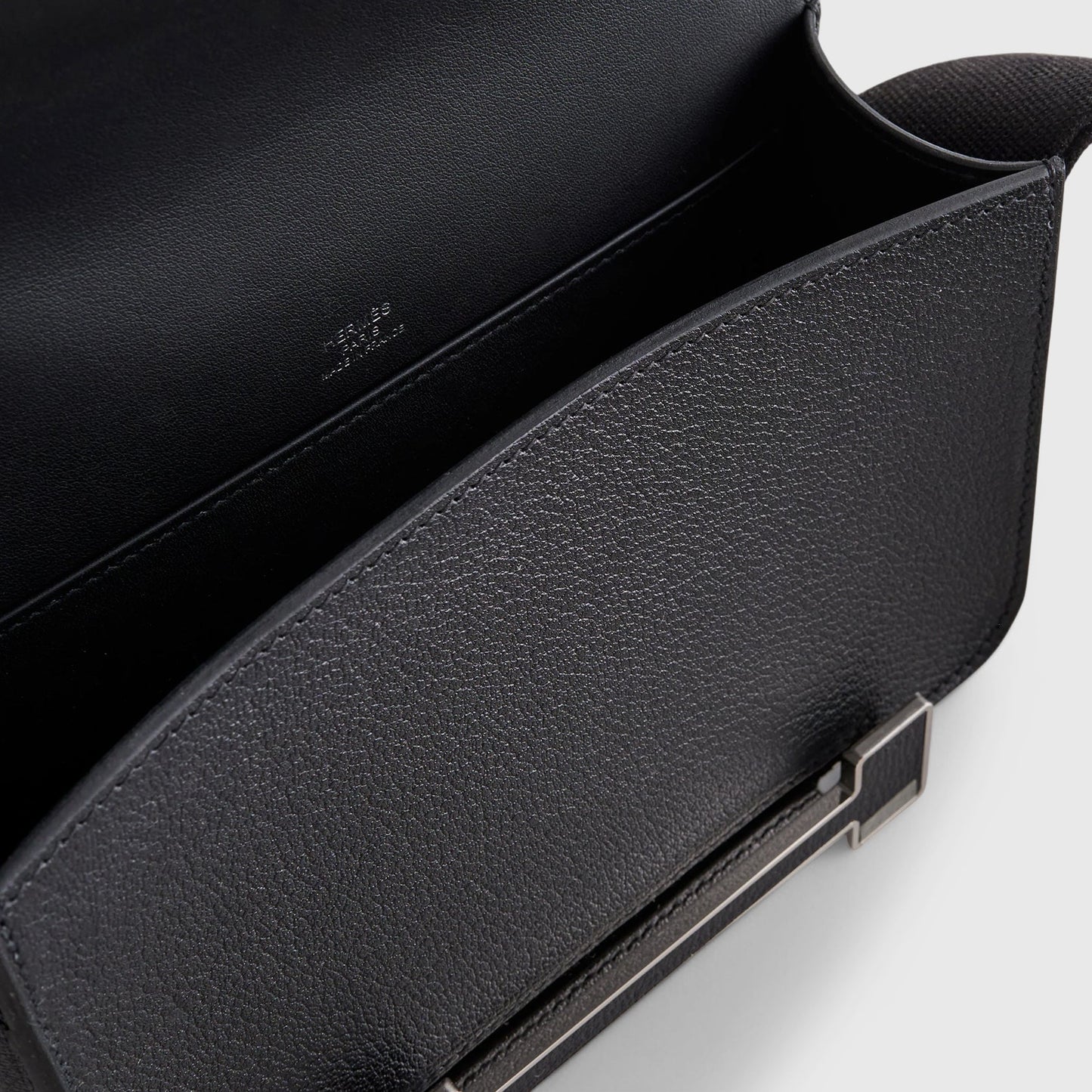 Hermès Geta Bag Chevre Black Palladium Hardware