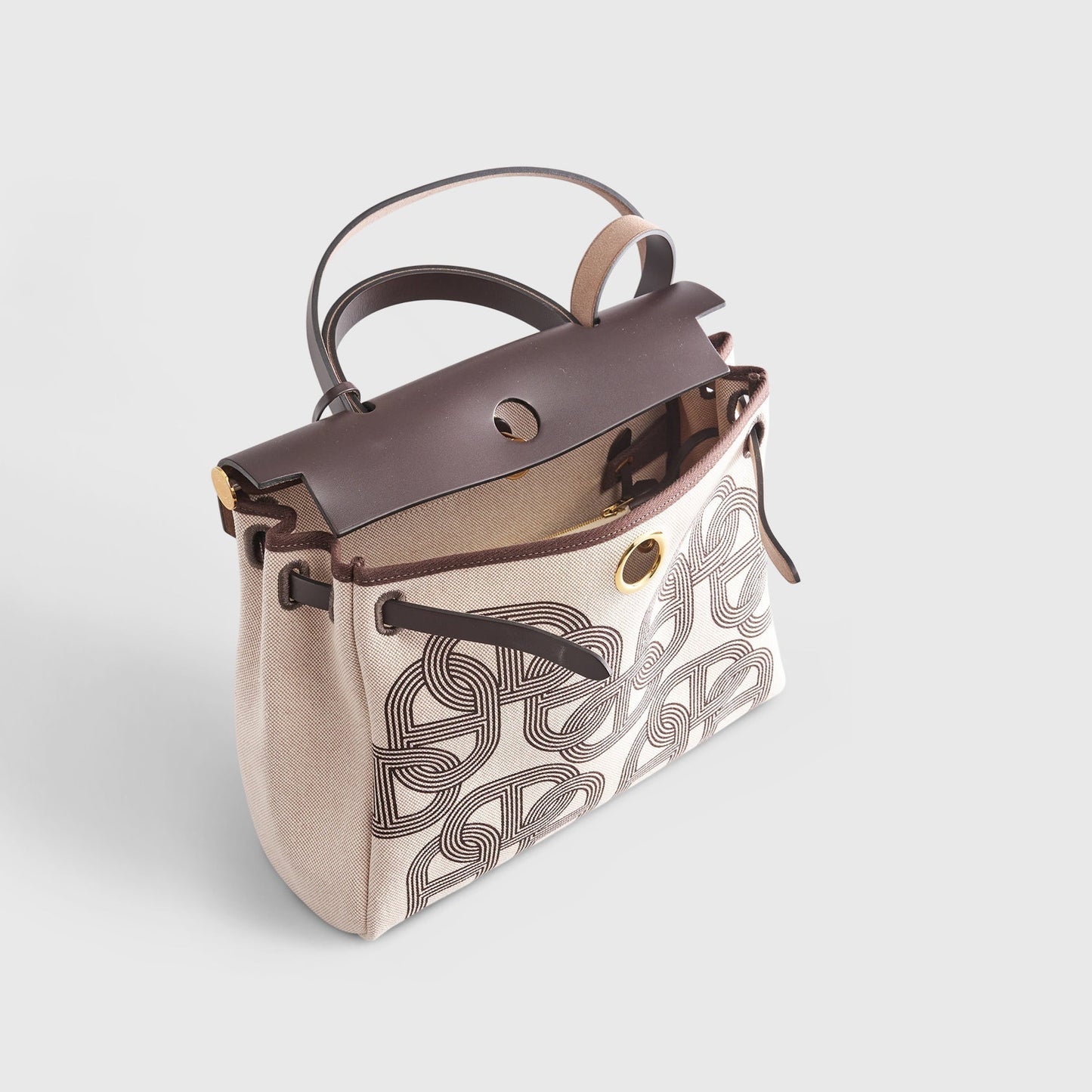 Hermès Herbag Zip 31 Ebene / Ecru / Beige Circuit Gold Hardware