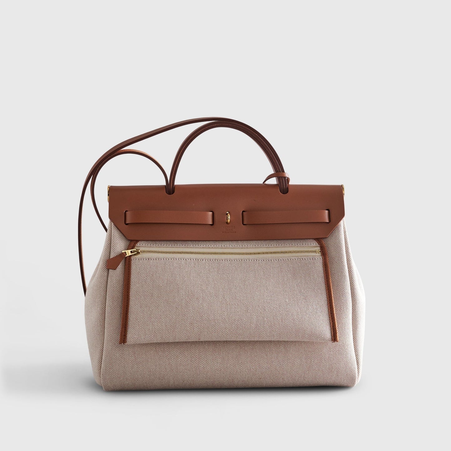 Hermès Herbag Zip 31 Fauve / Ecru / Beige Circuit Gold Hardware