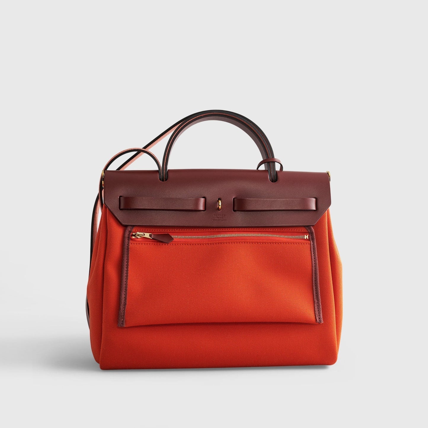 Hermès Herbag Zip 31 Orange Mecano/Rouge H Gold Hardware