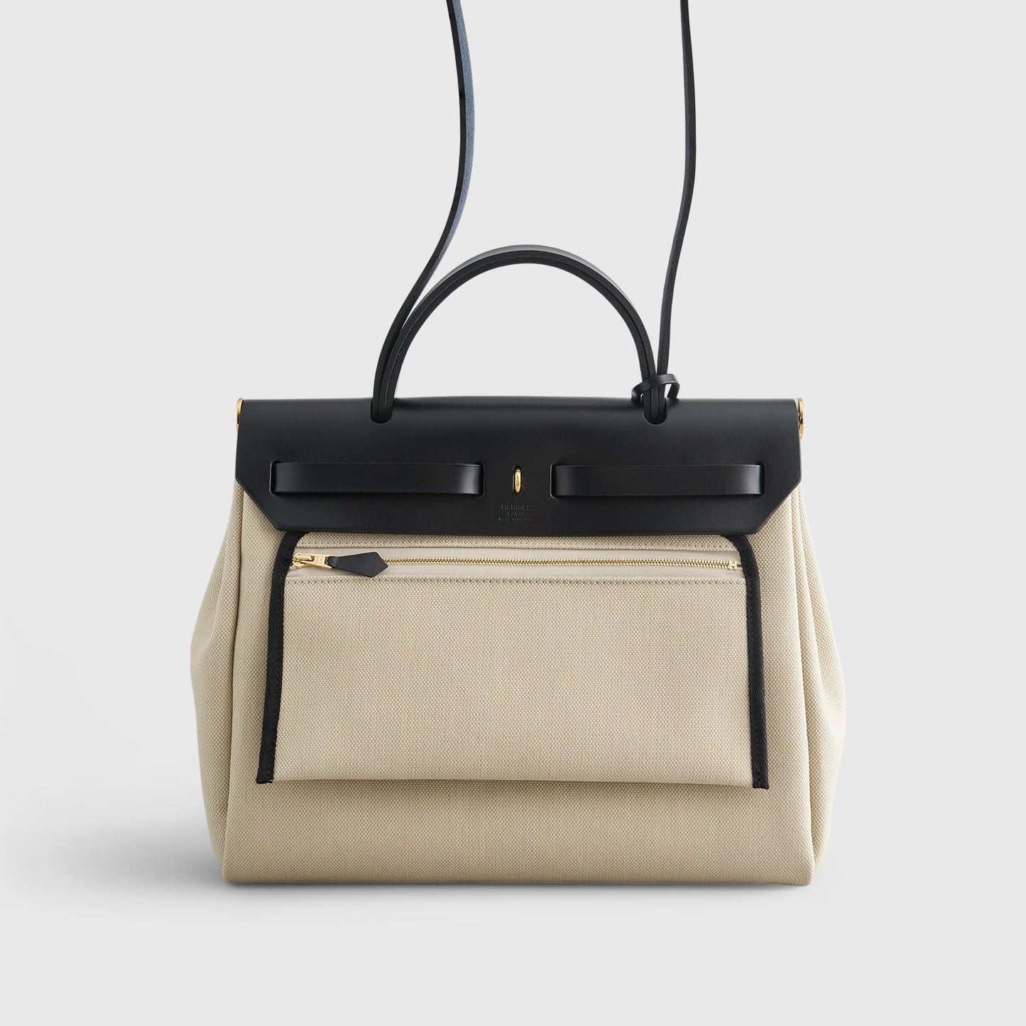 Hermès Herbag Zip 31 Toila Beton / Black Retourne Gold Hardware