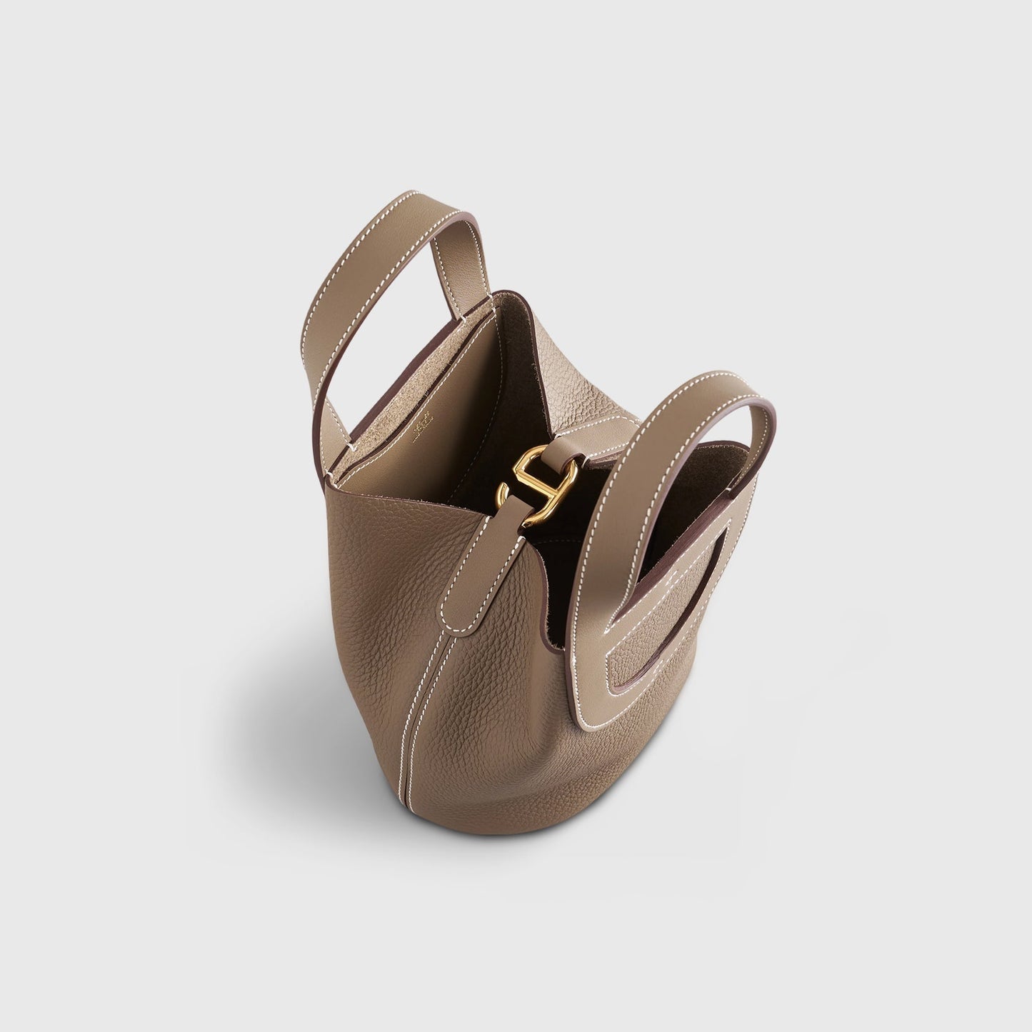 Hermès In-The-Loop Bag 18 Clemence, Swift Etoupe Gold Hardware