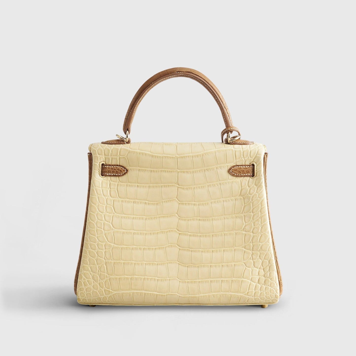 Hermès Kelly 25 Alligator Vanille / Gold Sellier HSS Matte Rose Gold Hardware
