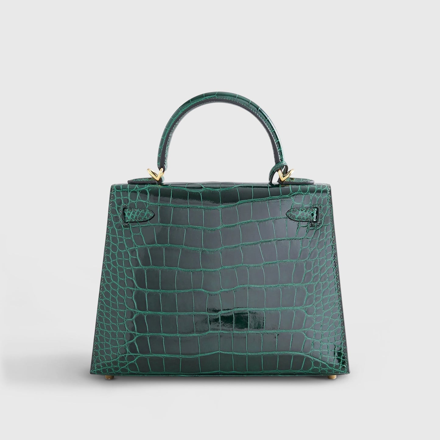 Hermès Kelly 25 Alligator Vert Fonce Shiny Gold Hardware
