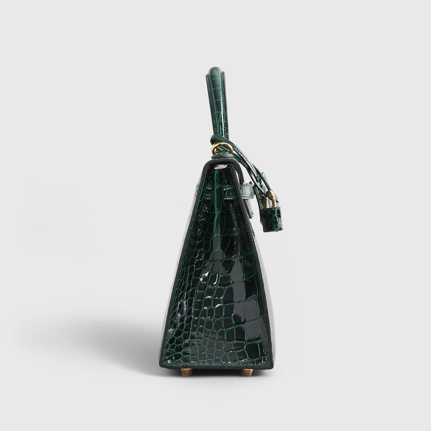 Hermès Kelly 25 Alligator Vert Fonce Shiny Gold Hardware