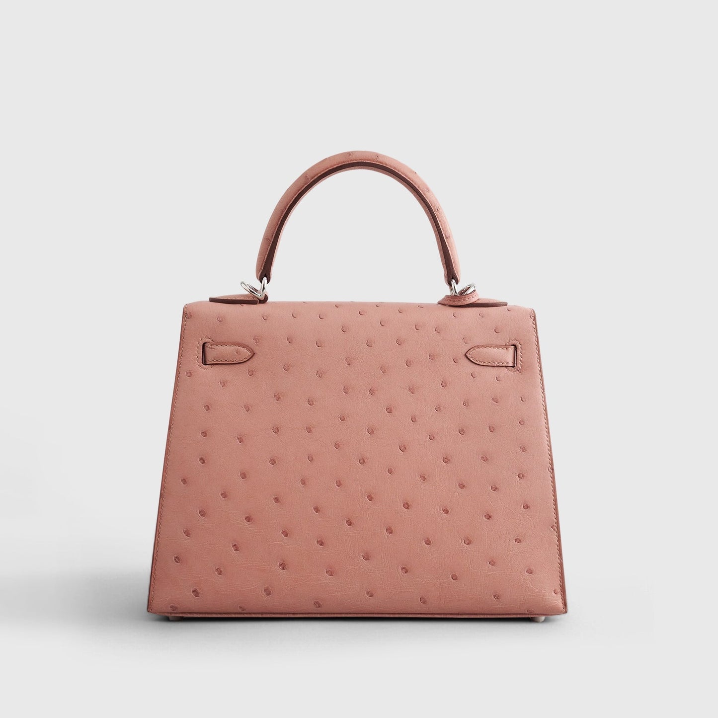 Hermès Kelly 25 Ostrich Terre Cuite Palladium Hardware