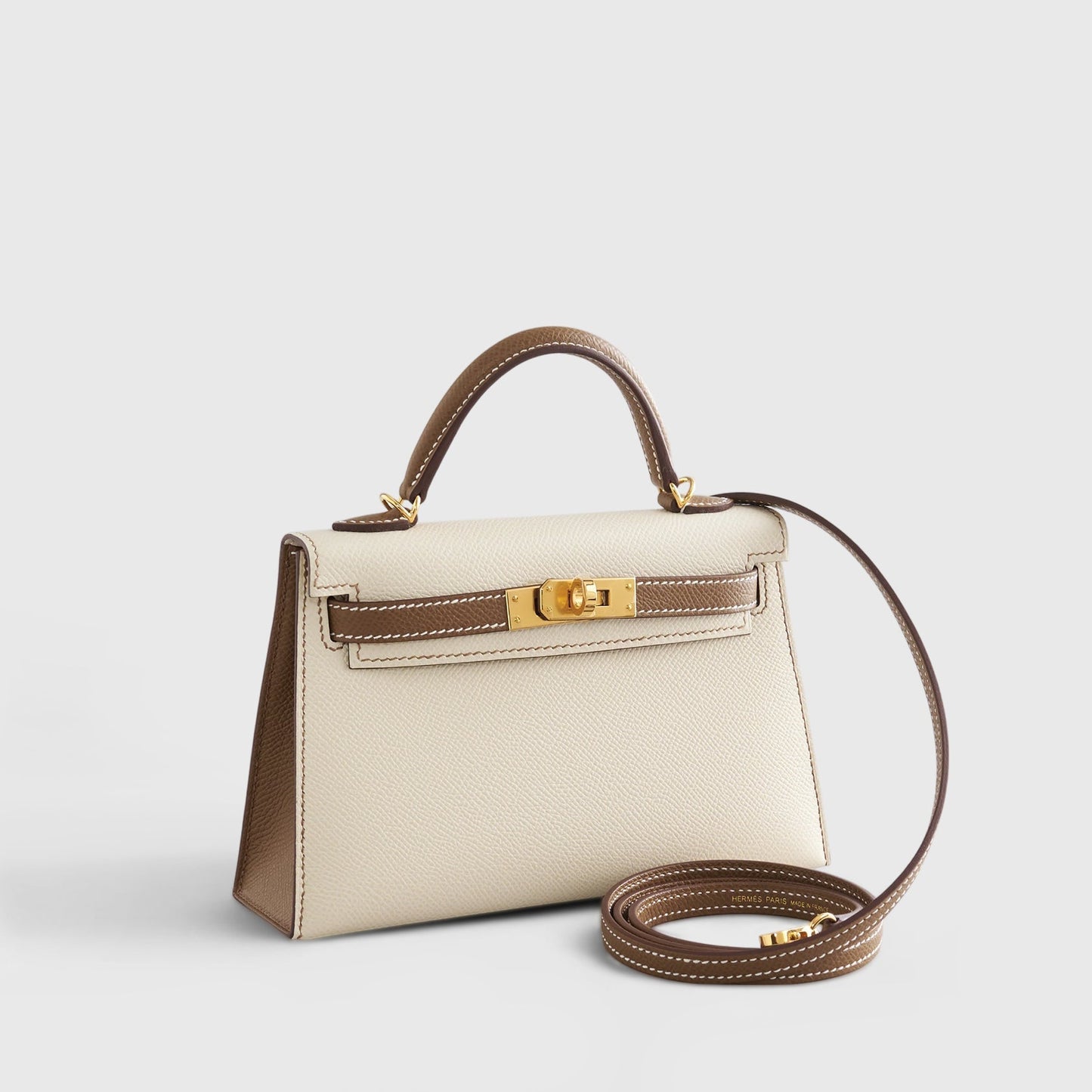 Hermès Kelly Mini Epsom Craie/Alezan Sellier Gold Hardware HSS