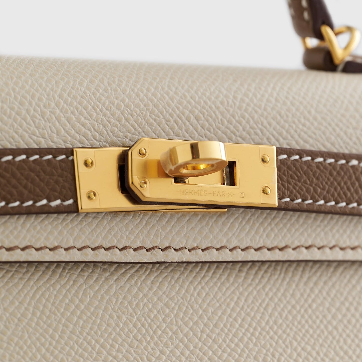 Hermès Kelly Mini Epsom Craie/Alezan Sellier Gold Hardware HSS