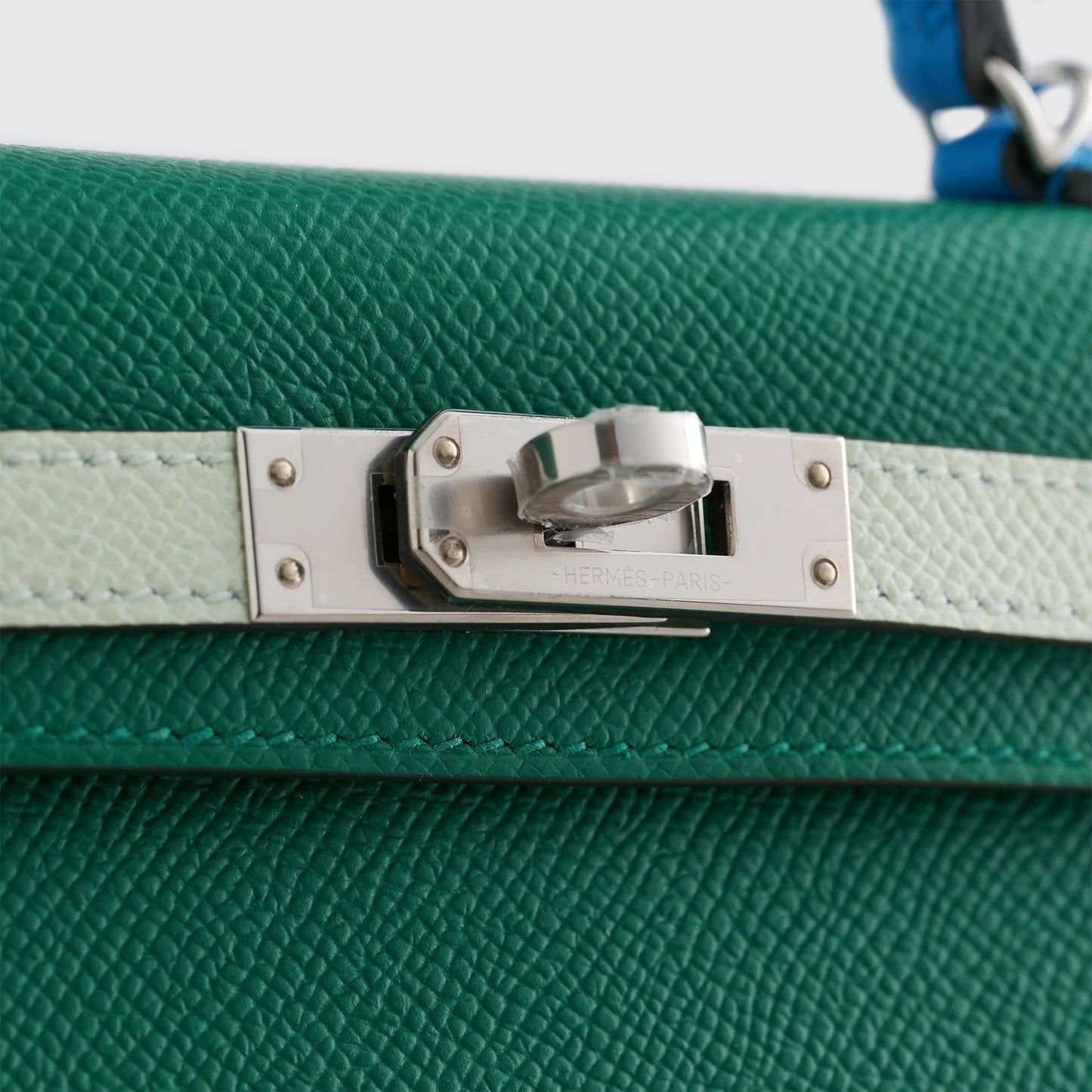 Hermès Kelly Mini Epsom Vert Vertigo/Vert Fizz/Blue Zanzibar Palladium Hardware