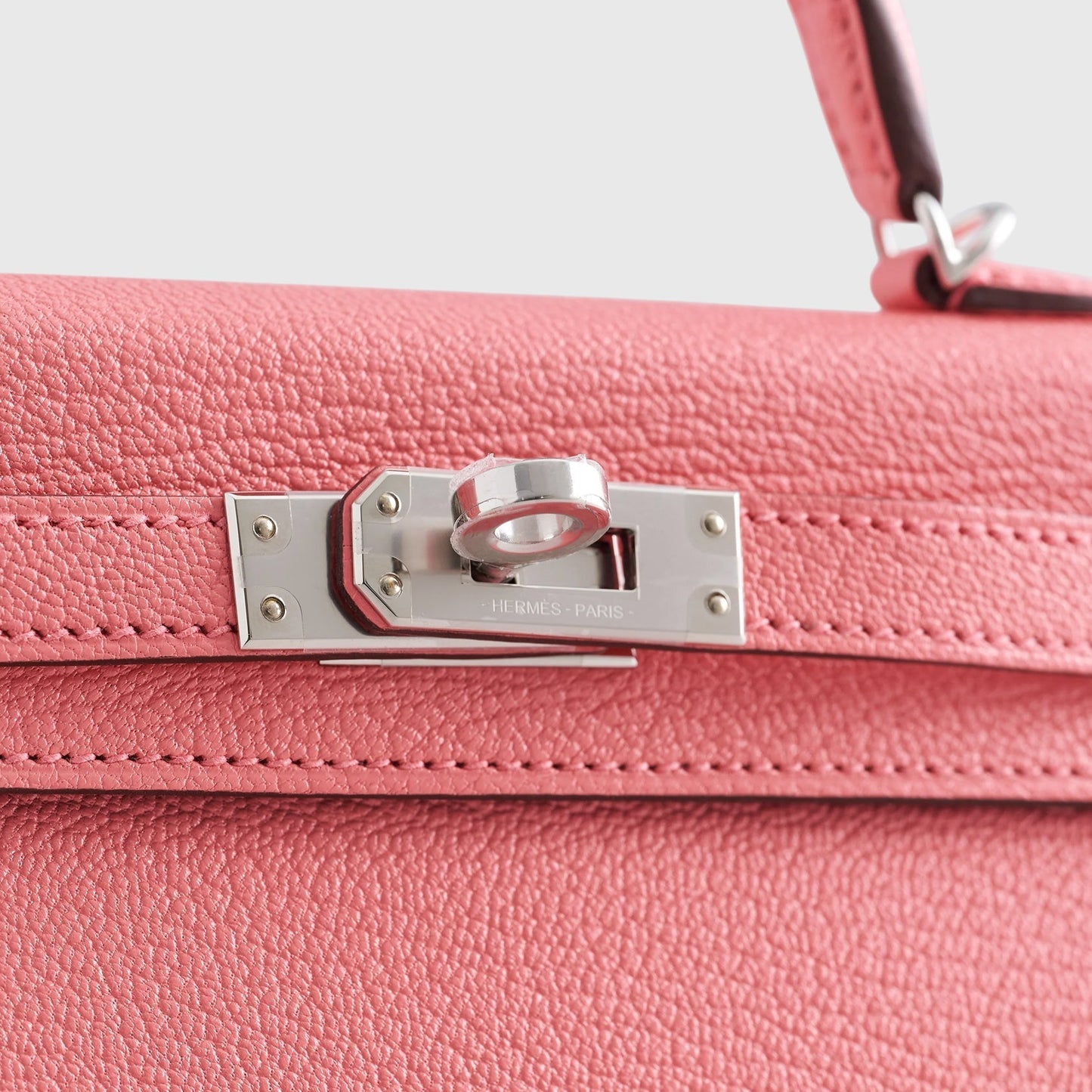 Hermès Kelly Verso Mini Chevre Rose d'Ete/Rouge Venetian Palladium Hardware