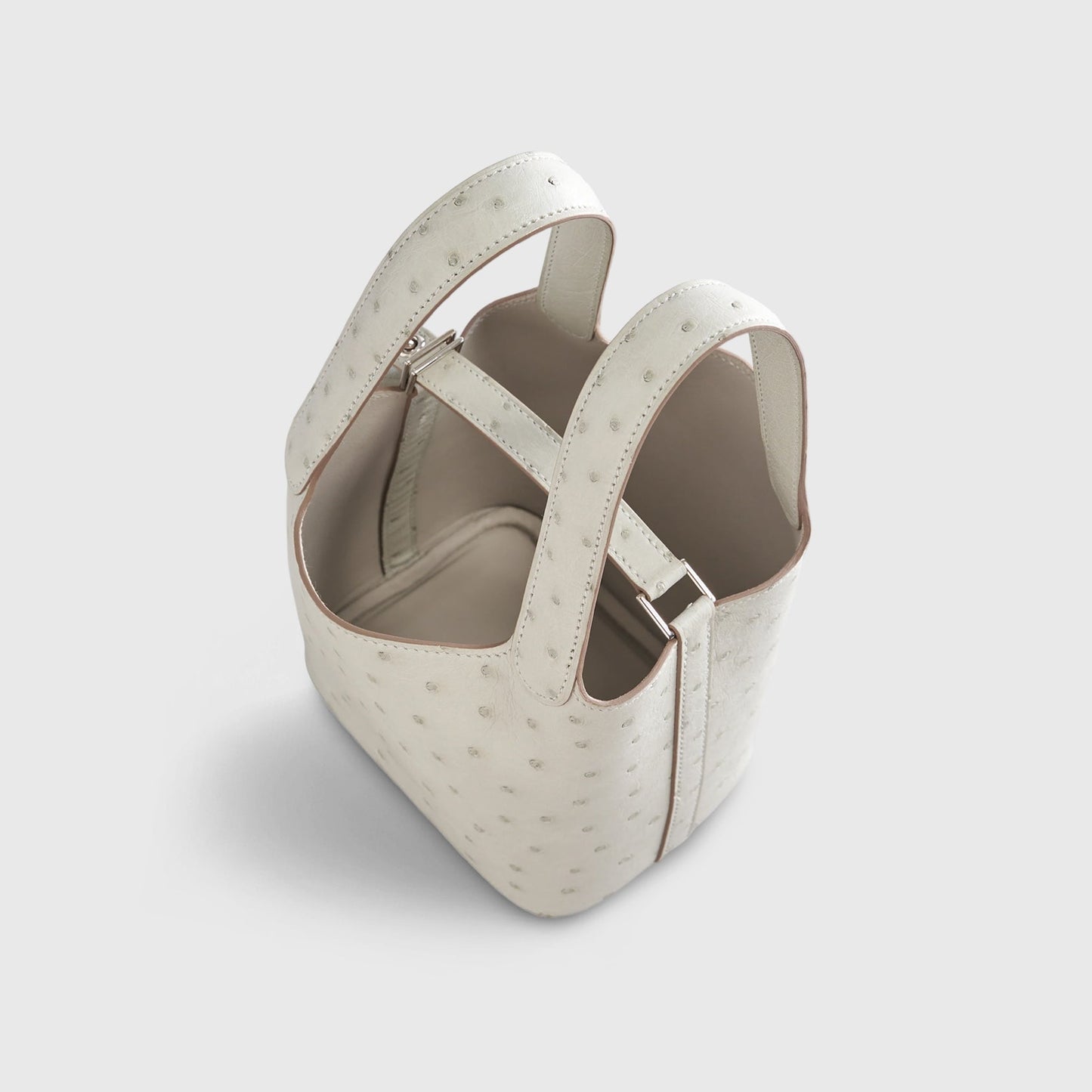 Hermès Picotin Micro Ostrich Gris Perle Palladium Hardware