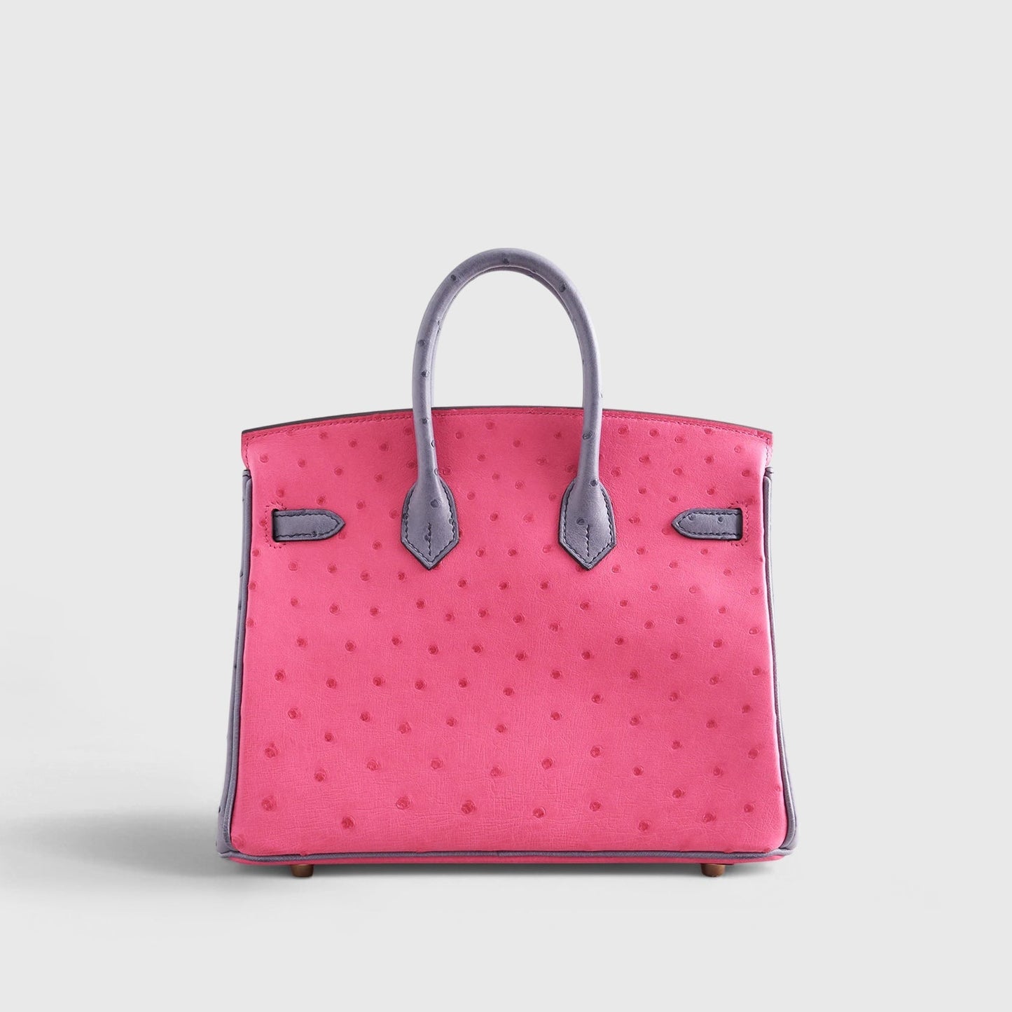 Hermès Birkin 25 Ostrich Rose Tyrien/Blue Glacier Gold Hardware HSS