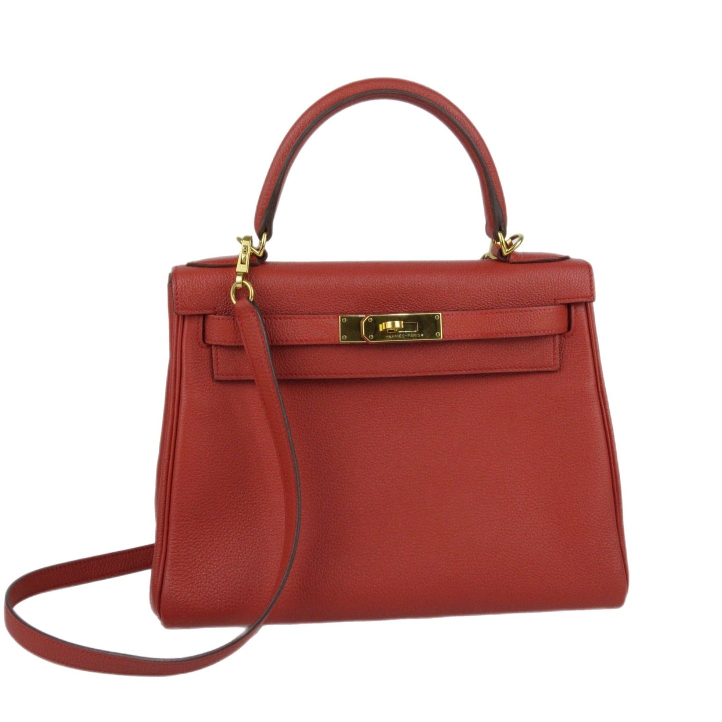 Hermes Kelly 28 Rouge Casaque Togo with Gold Hardware