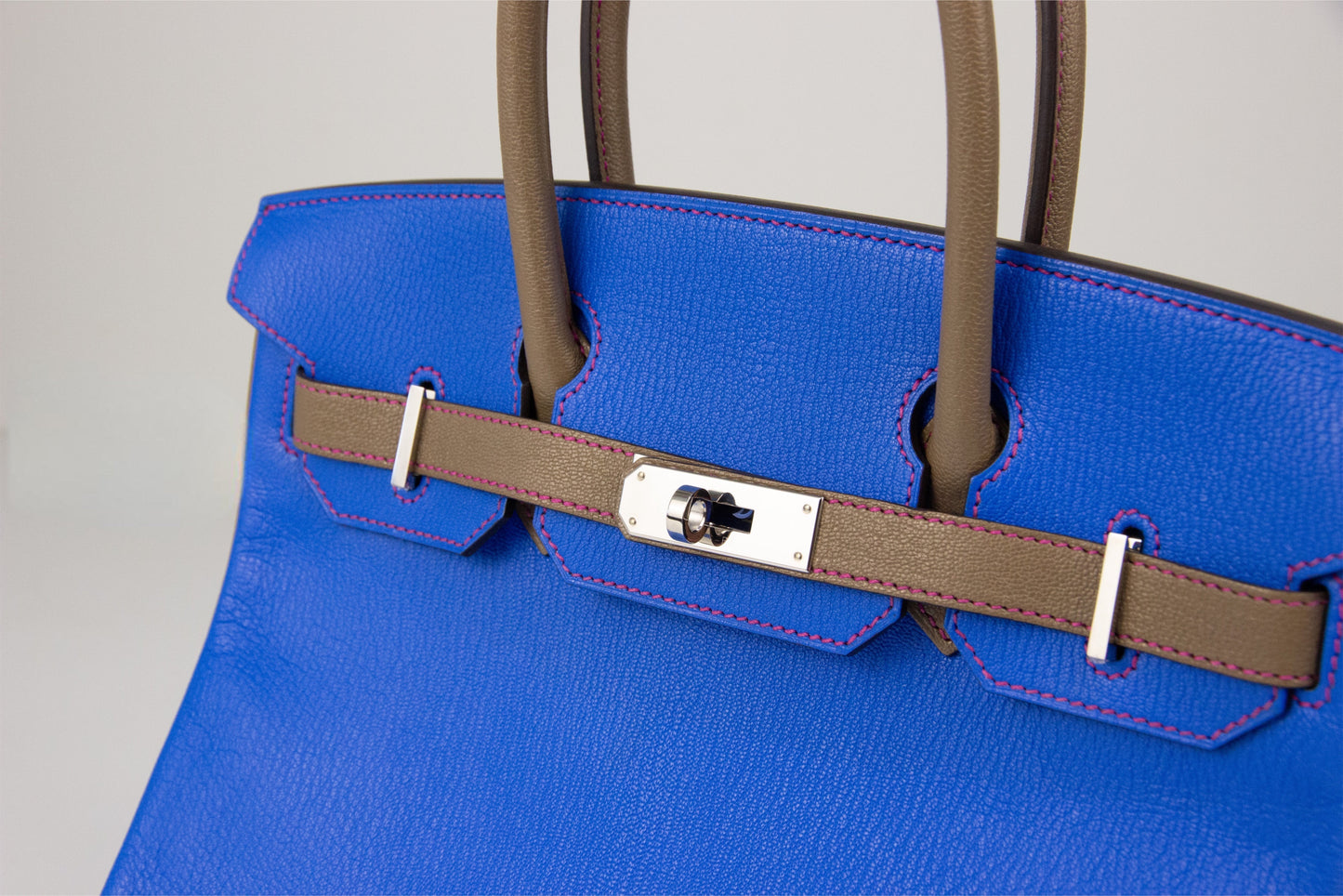 Hermes Birkin 30 HSS Electric Blue Etoupe with Palladium Hardware