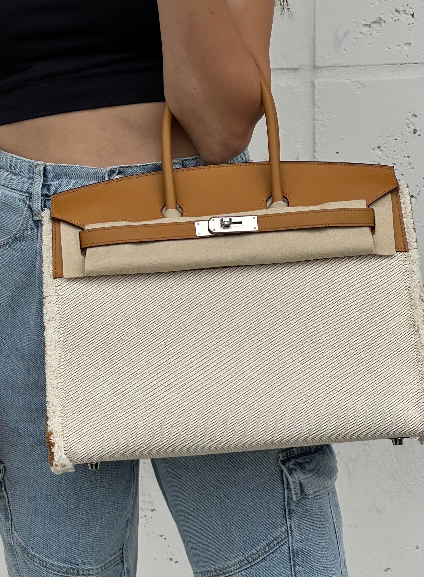 Hermes Birkin 35 'Fray Fray' Desert Sesame with Palladium Hardware