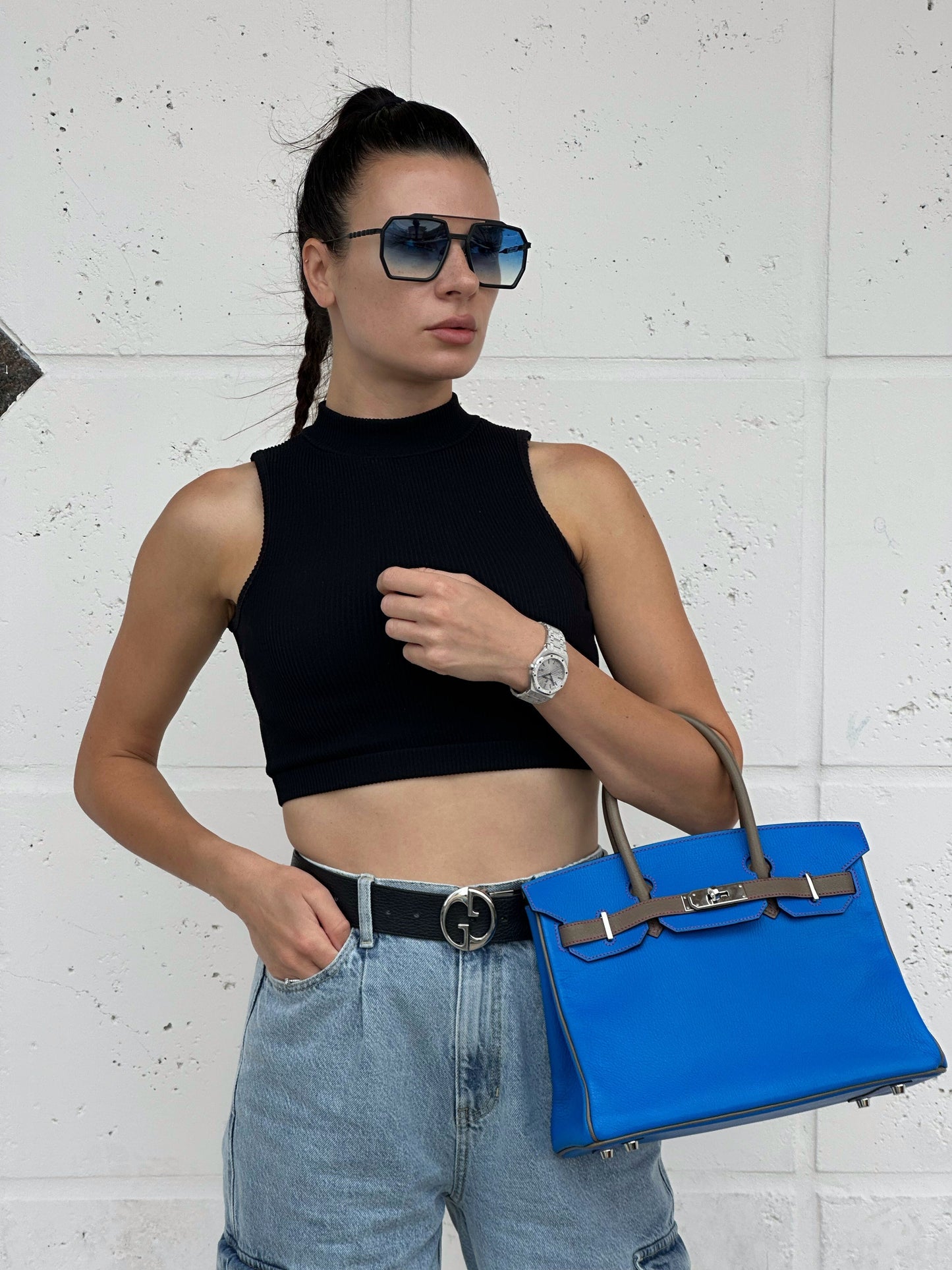 Hermes Birkin 30 HSS Electric Blue Etoupe with Palladium Hardware