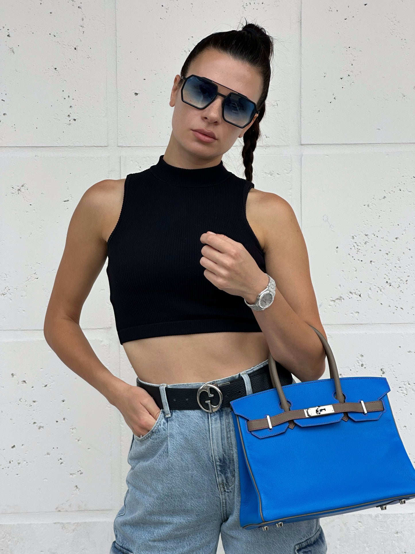 Hermes Birkin 30 HSS Electric Blue Etoupe with Palladium Hardware
