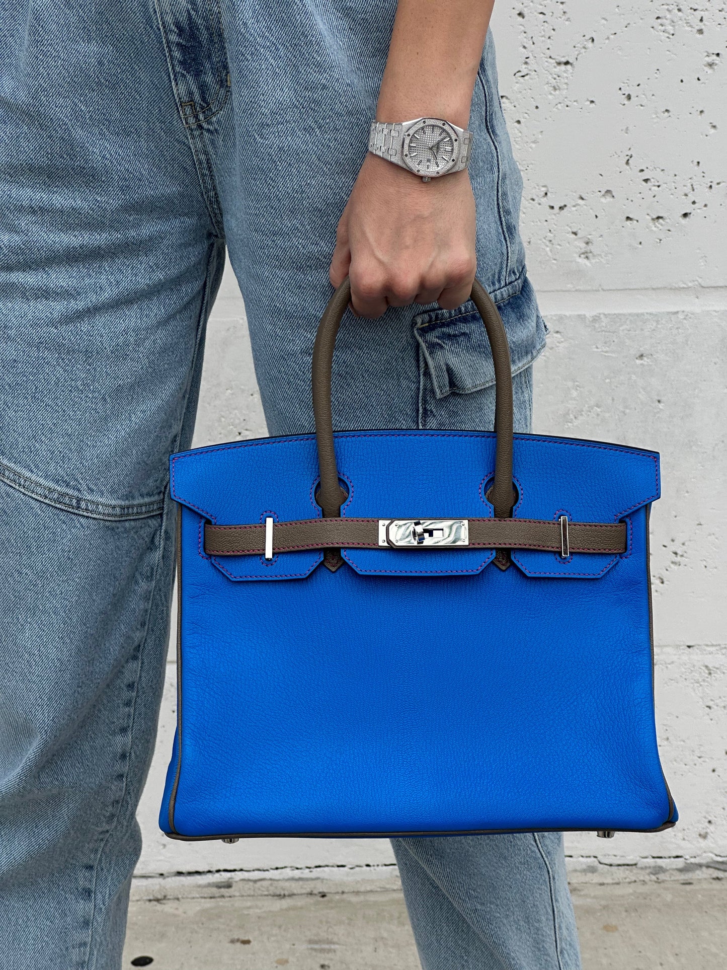 Hermes Birkin 30 HSS Electric Blue Etoupe with Palladium Hardware