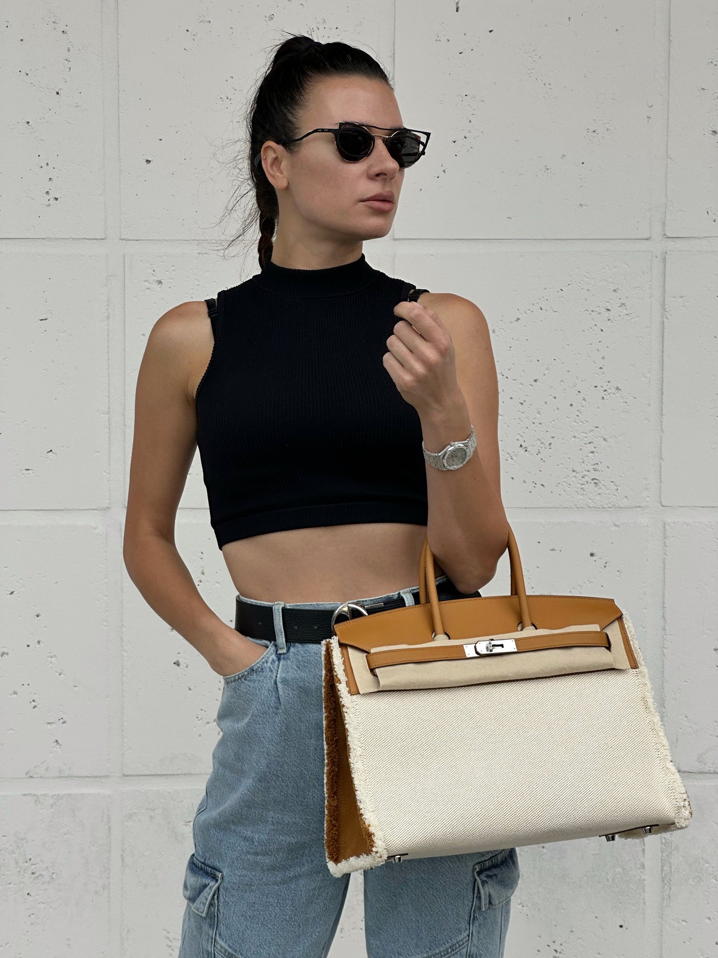 Hermes Birkin 35 'Fray Fray' Desert Sesame with Palladium Hardware