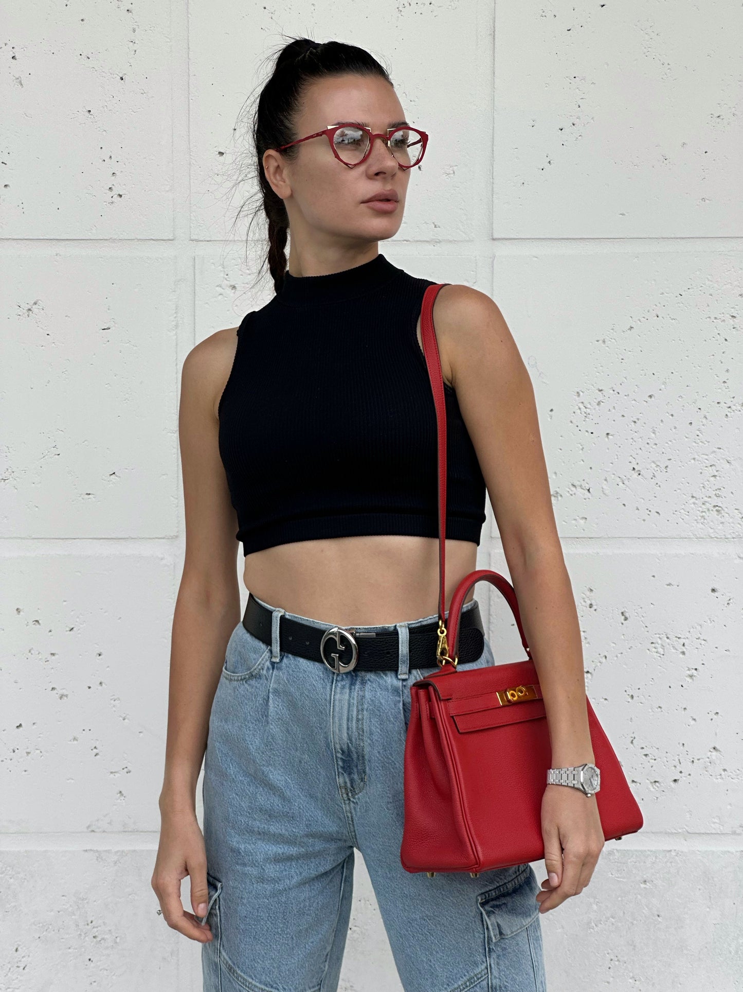 Hermes Kelly 28 Rouge Casaque Togo with Gold Hardware