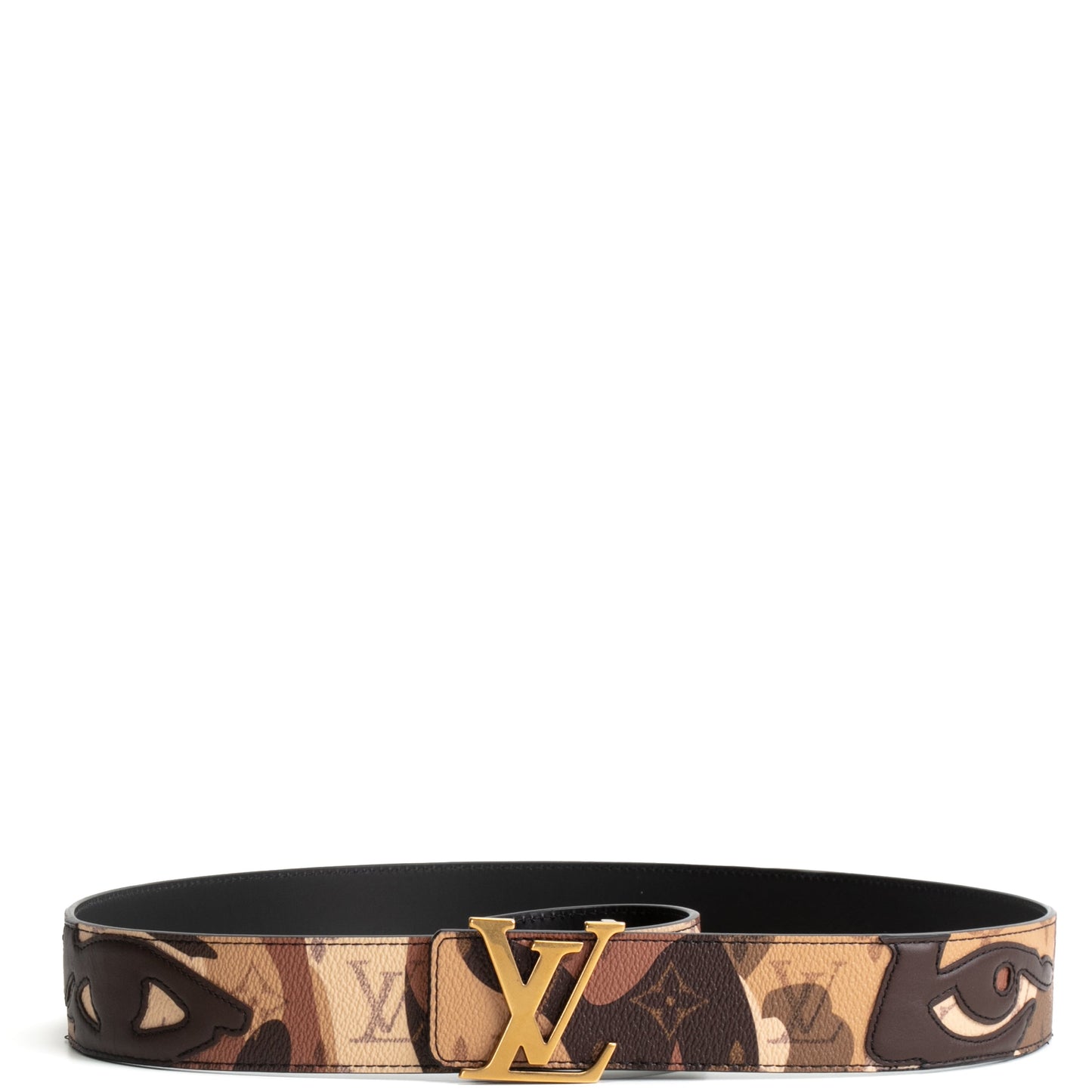 LOUIS VUITTON x Kid Super LV Initials Reversible Belt - Sand Camouflage