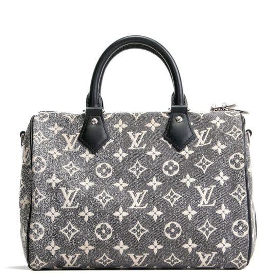 LOUIS VUITTON Monogram Jacquard Denim Speedy Bandouliere 25 - Dark Gray