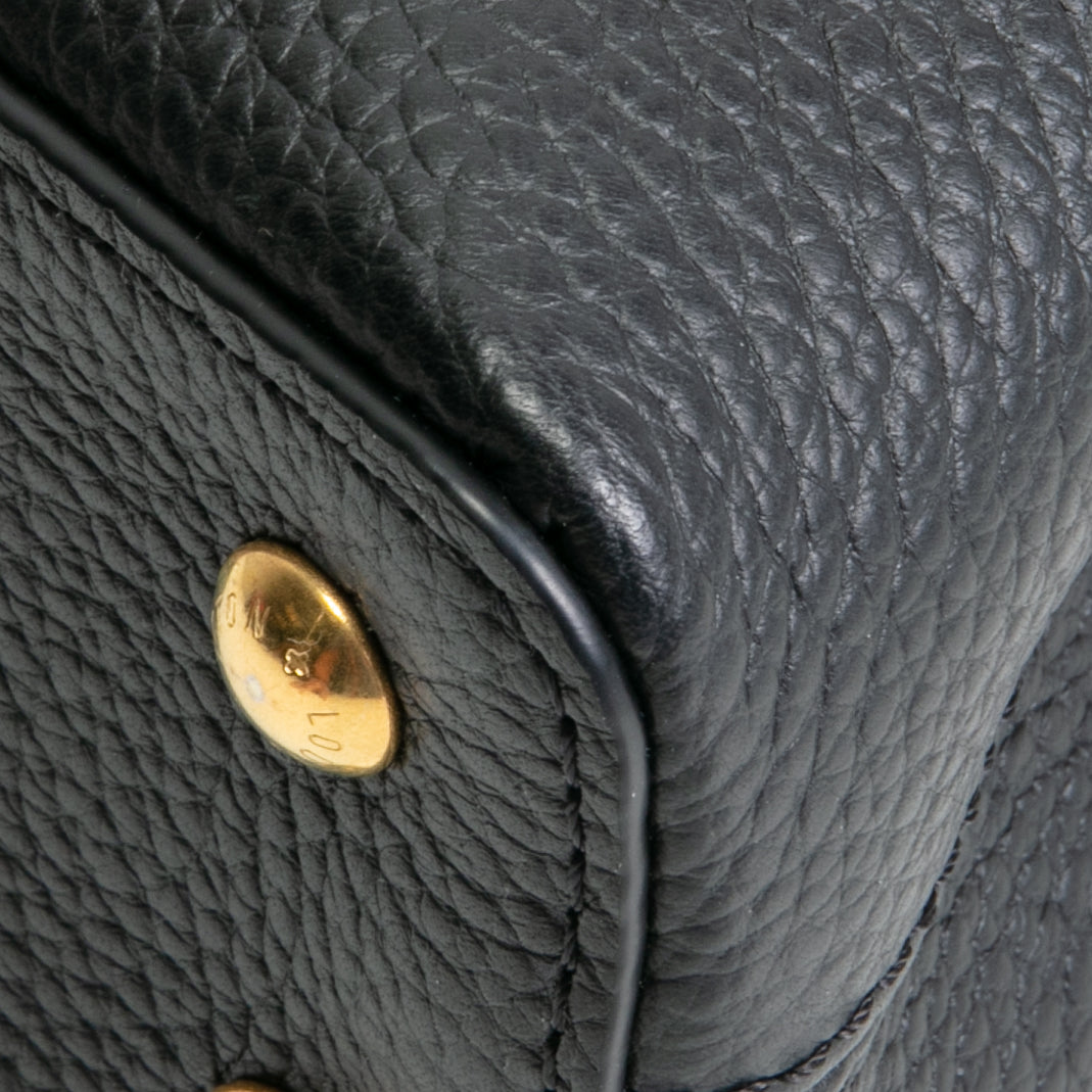 LOUIS VUITTON Taurillon Leather Capucines Mini - Black