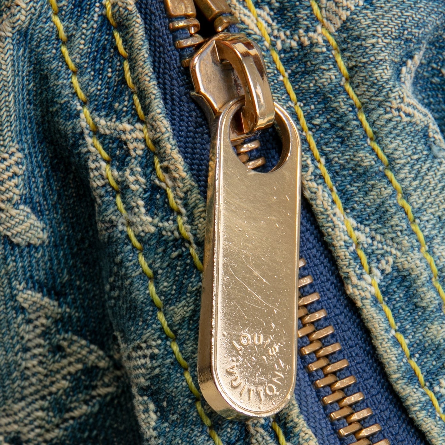 LOUIS VUITTON Vintage Baggy GM Monogram Denim- Blue