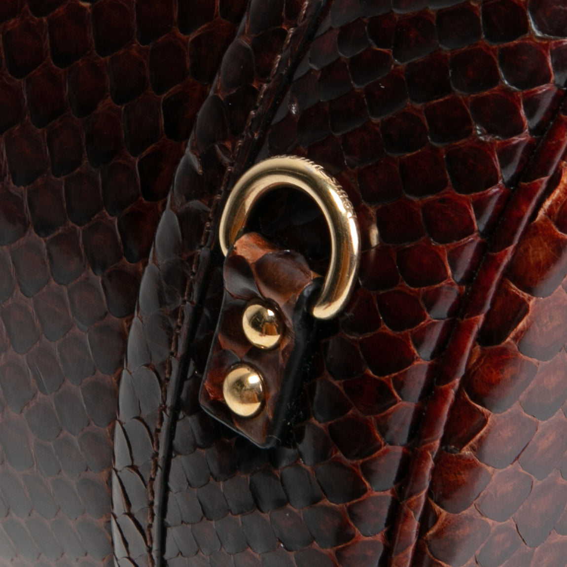 LOUIS VUITTON Python Petite Boite Chapeau - Brown