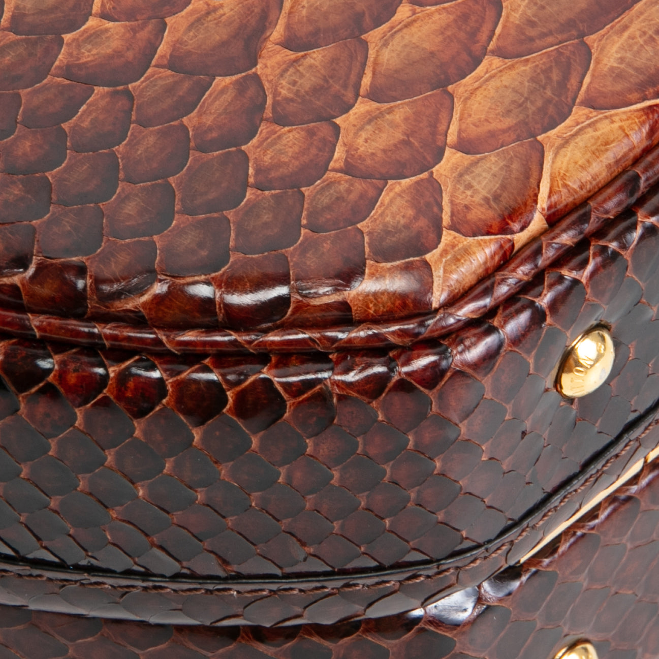 LOUIS VUITTON Python Petite Boite Chapeau - Brown