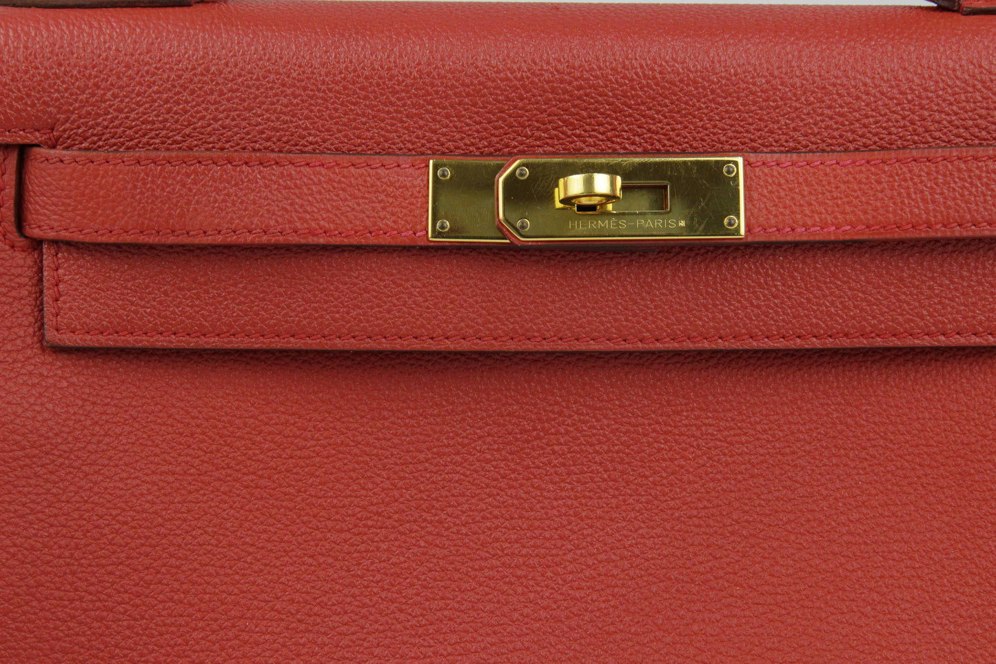 Hermes Kelly 28 Rouge Casaque Togo with Gold Hardware