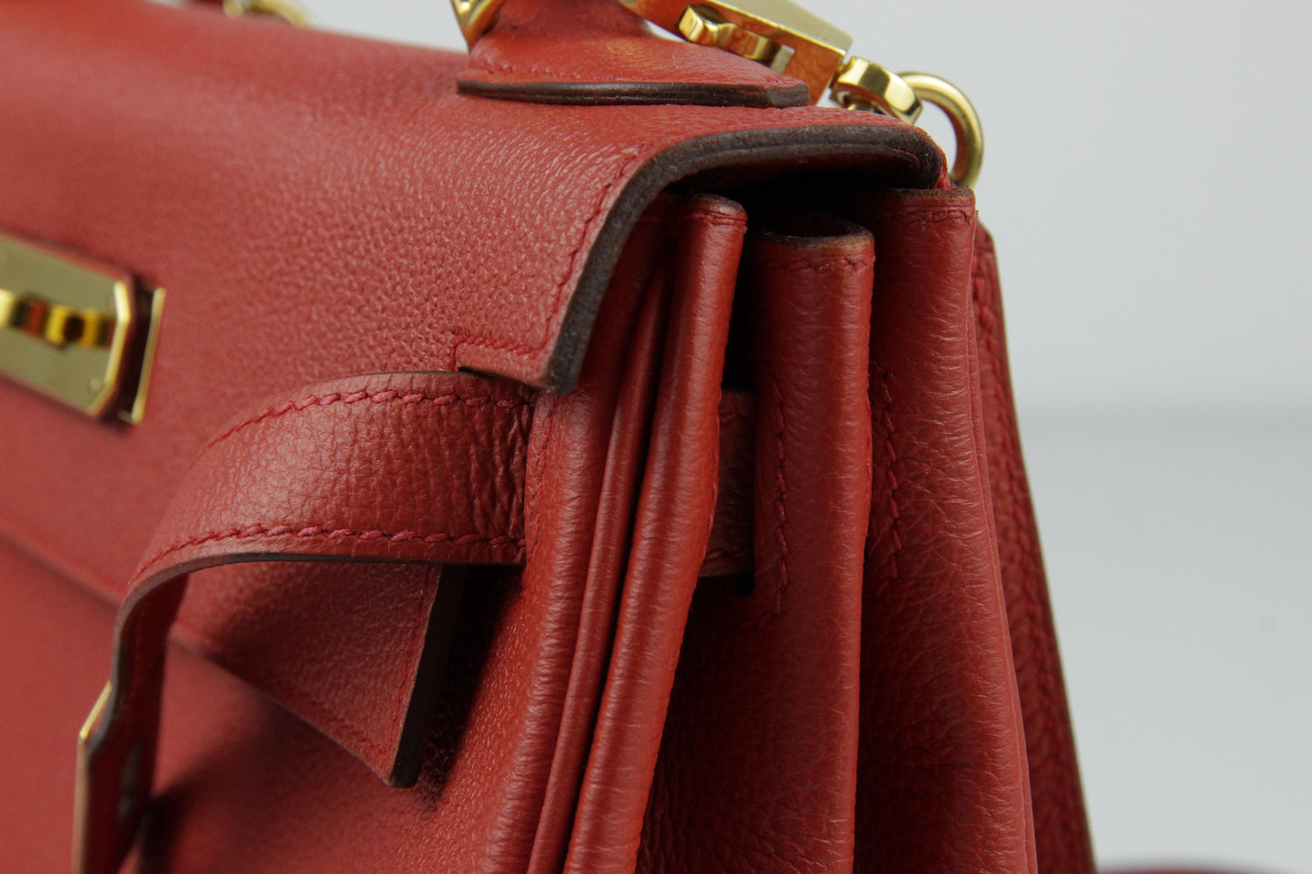 Hermes Kelly 28 Rouge Casaque Togo with Gold Hardware