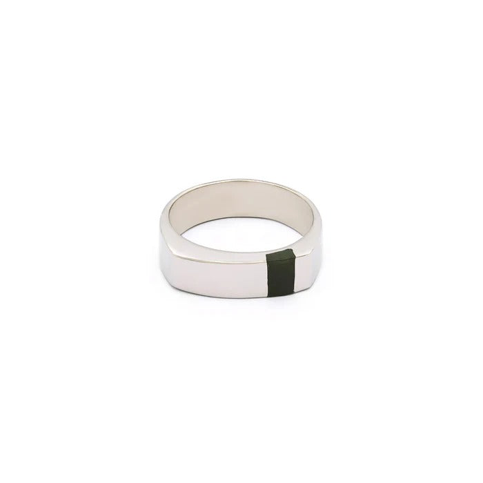 Nephrite Jade Silver Ring For Men