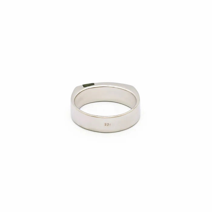 Nephrite Jade Silver Ring For Men