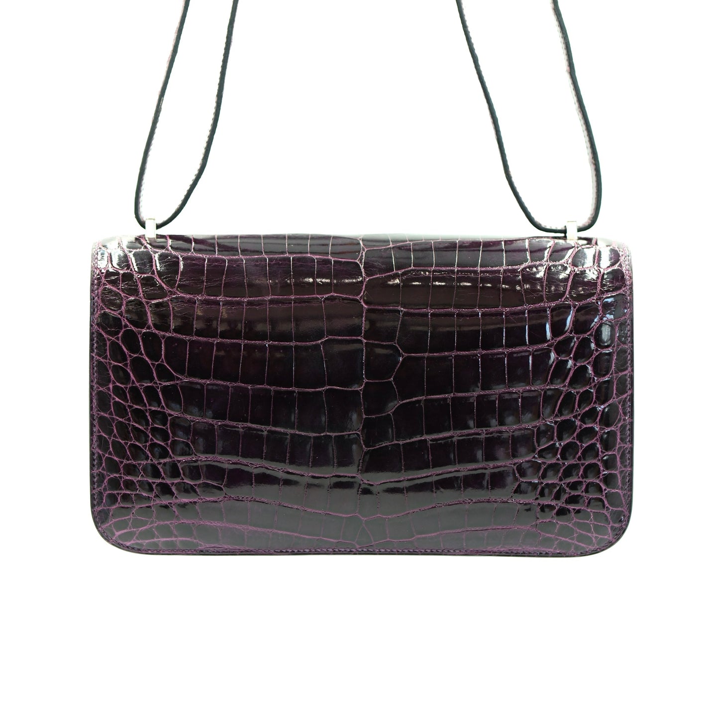Hermes Constance Elan 25 Amethyst Shiny Niloticus Crocodile with Palladium Hardware