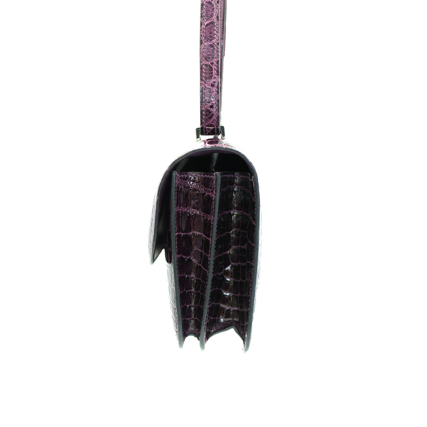 Hermes Constance Elan 25 Amethyst Shiny Niloticus Crocodile with Palladium Hardware
