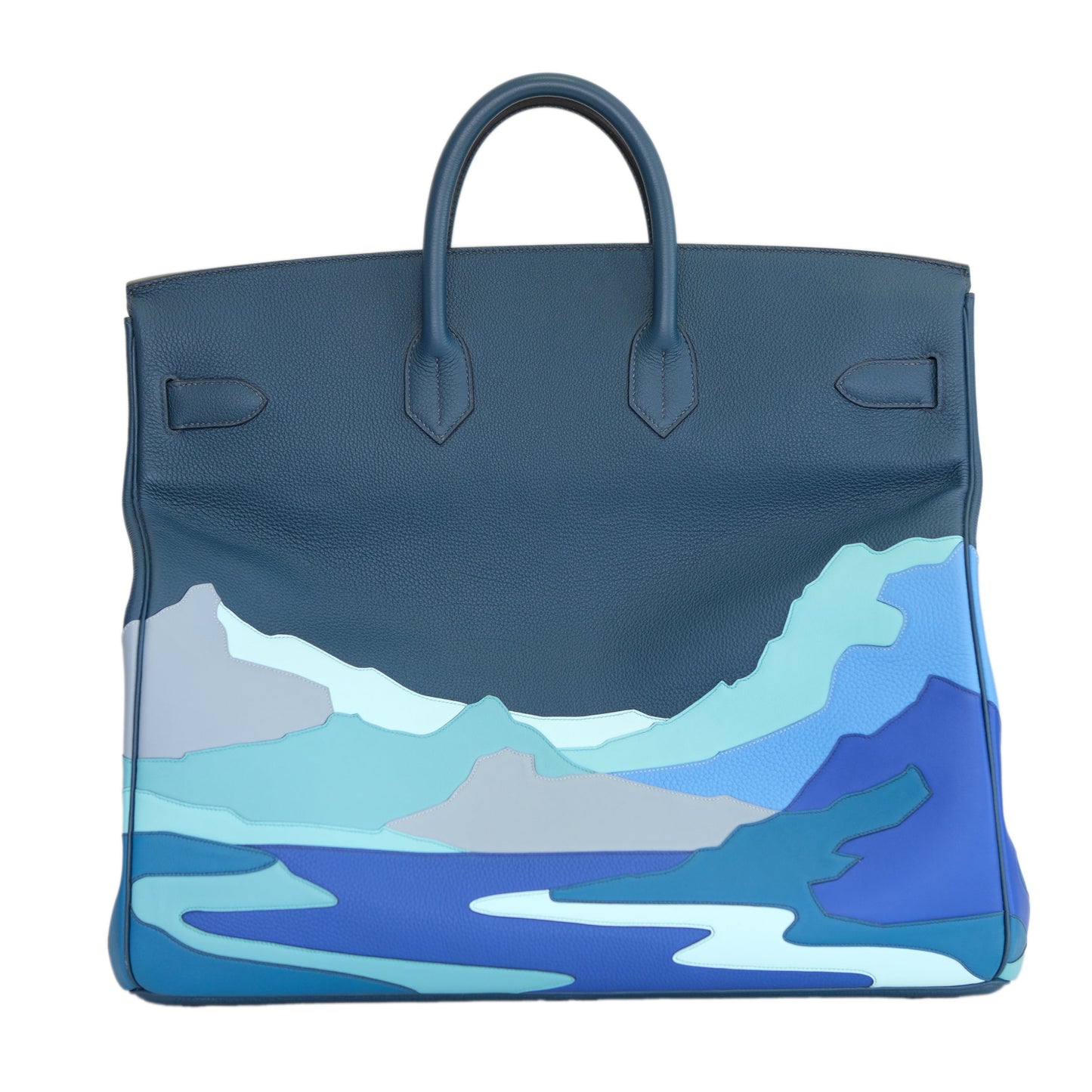 Hermes Birkin HAC 50 Bleu de Prusse Togo, Swift, and Clemence Endless Road with Palladium Hardware