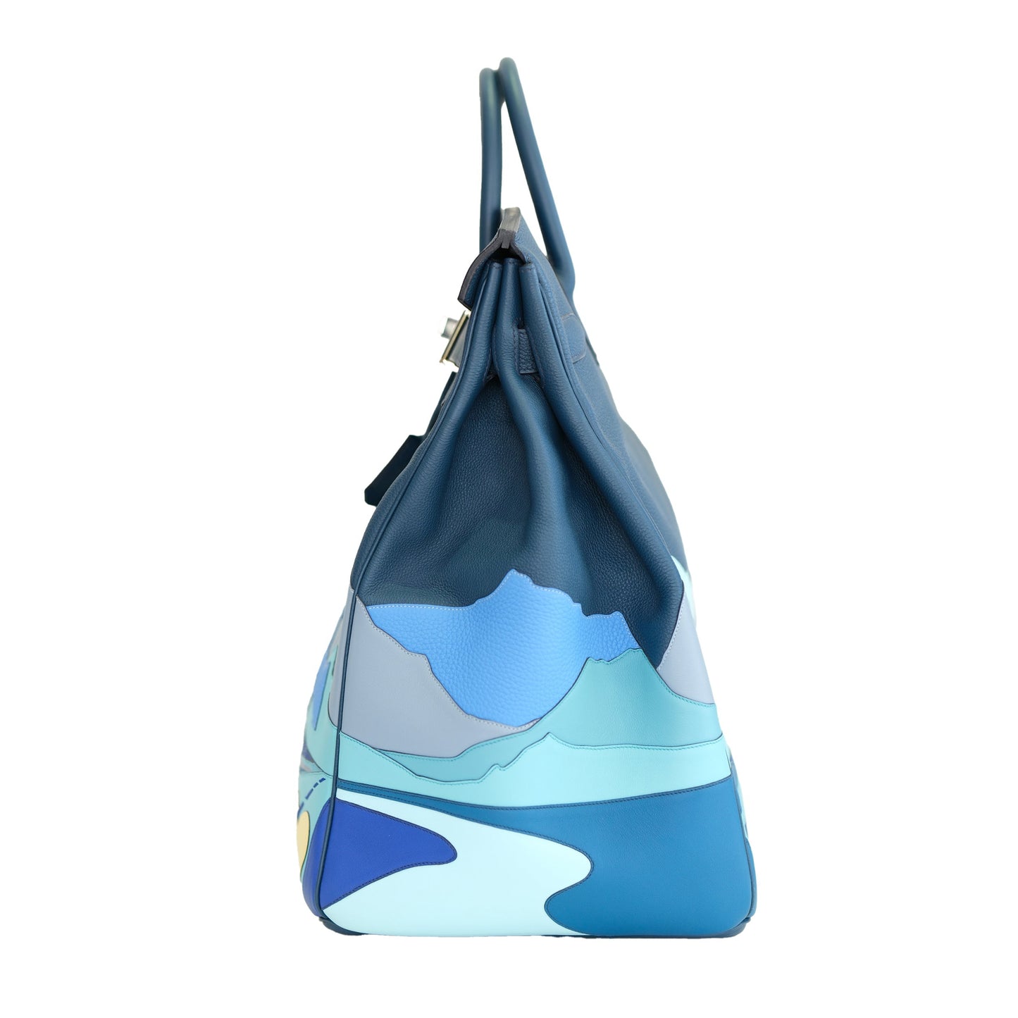 Hermes Birkin HAC 50 Bleu de Prusse Togo, Swift, and Clemence Endless Road with Palladium Hardware