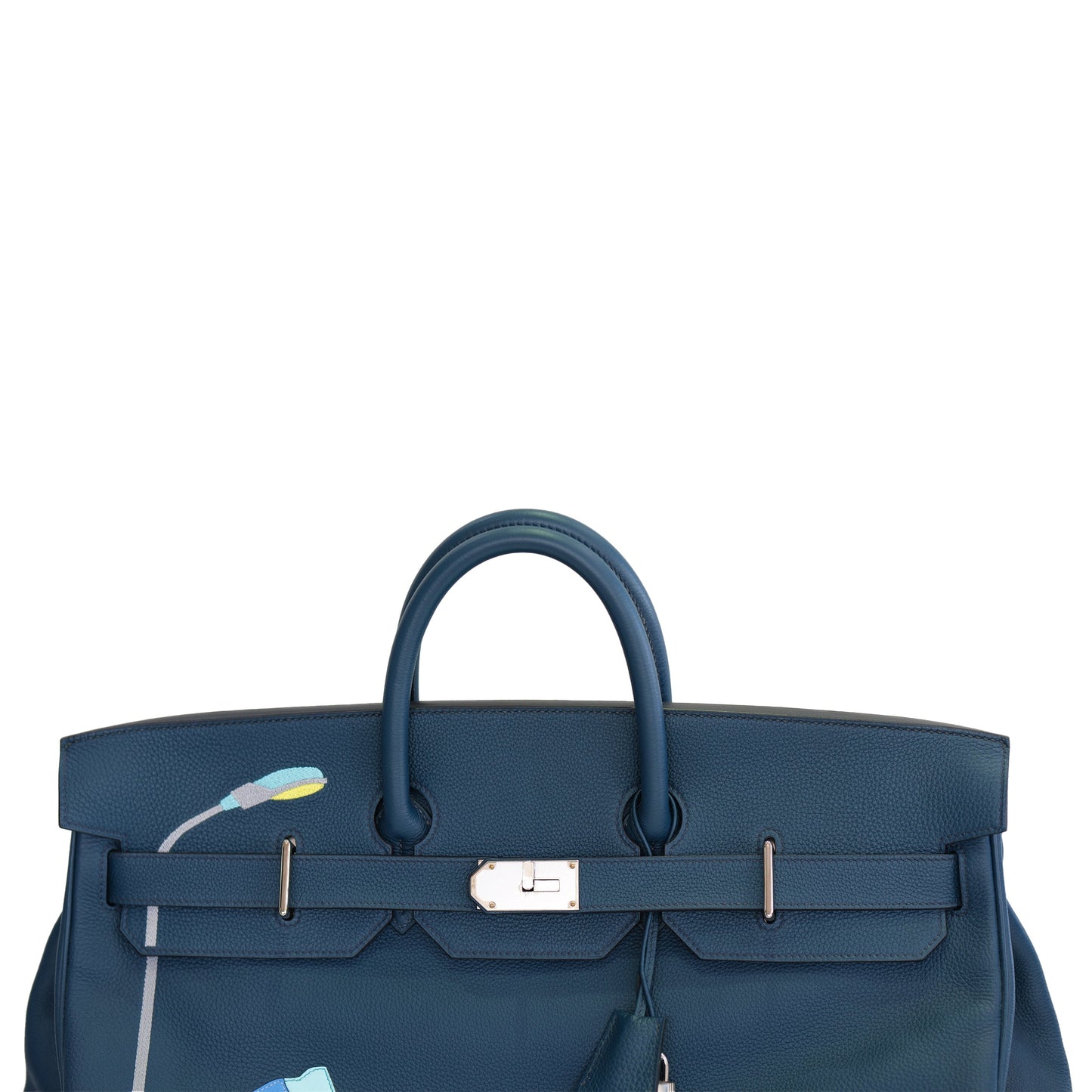 Hermes Birkin HAC 50 Bleu de Prusse Togo, Swift, and Clemence Endless Road with Palladium Hardware