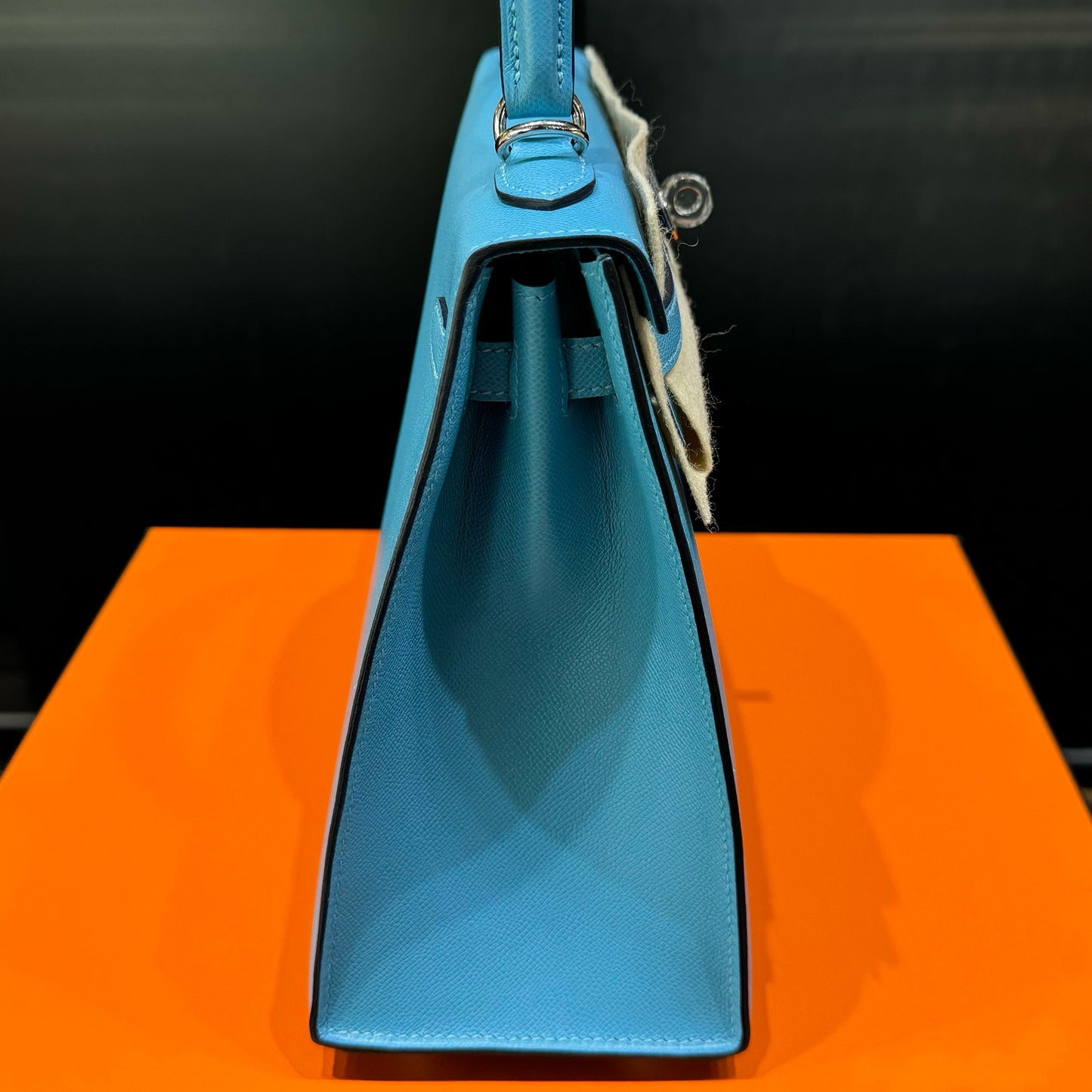 Hermes Kelly 25 Sellier Bleu du Nord Epsom with Palladium Hardware