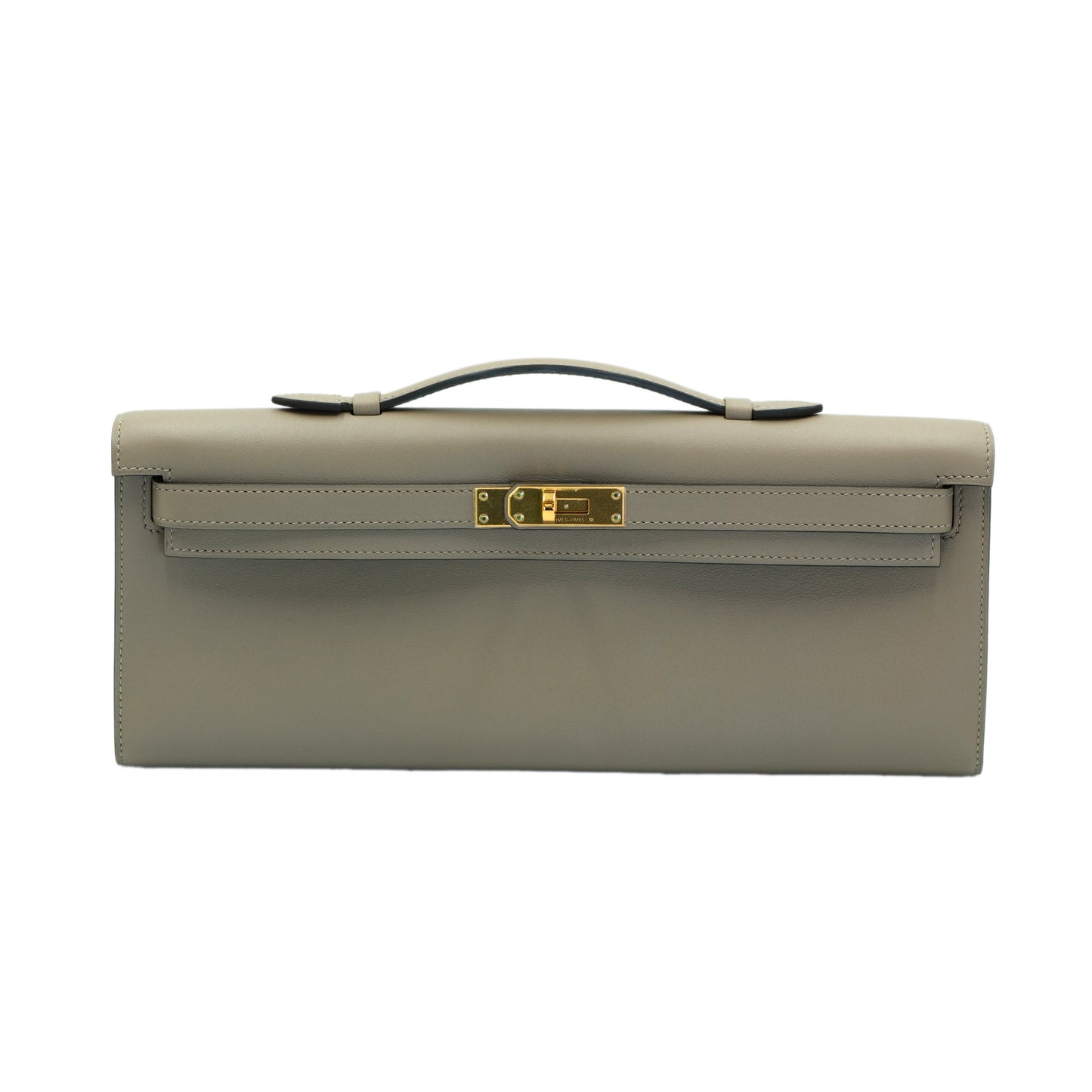 Hermes Kelly Cut Gris Asphalt Swift with Gold Hardware