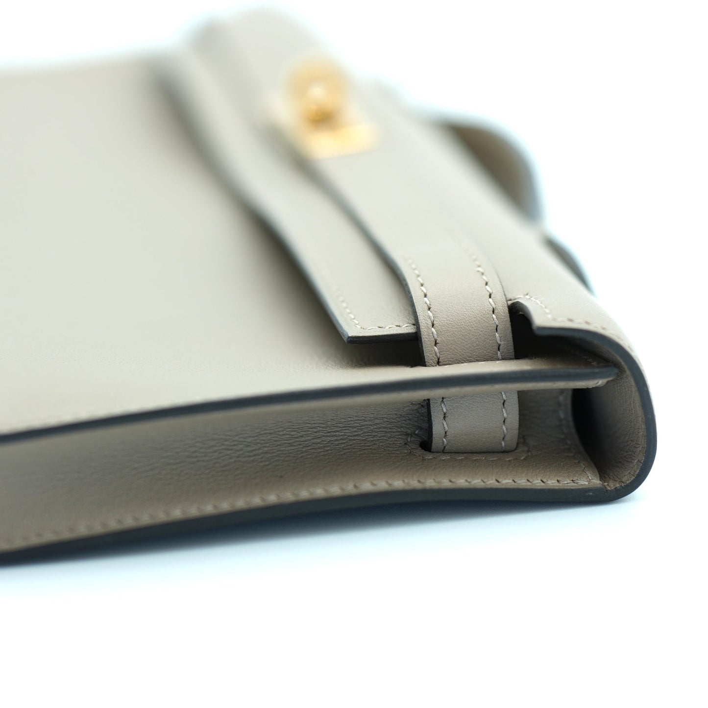 Hermes Kelly Cut Gris Asphalt Swift with Gold Hardware