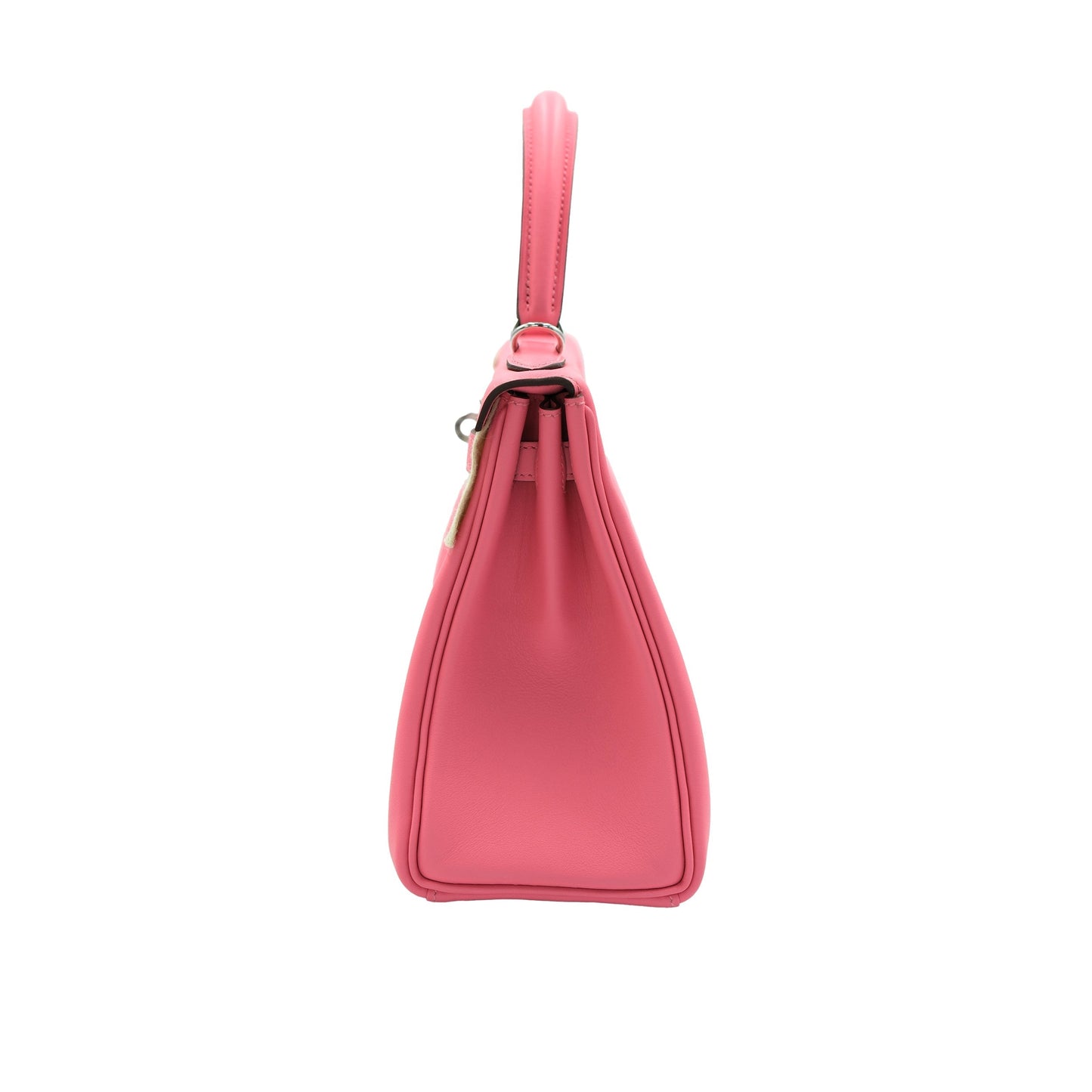 Hermes Kelly 25 Retourne Pink Azalee Swift Leather with Palladium Hardware