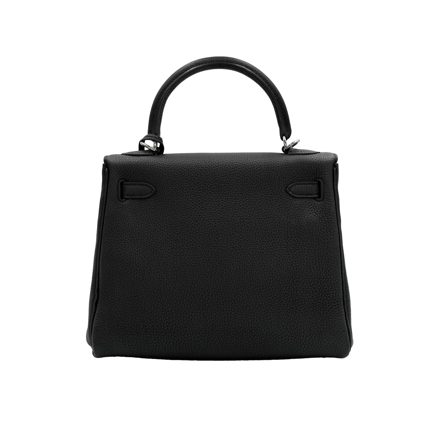 Hermes Kelly 25 Retourne Noir Togo Leather with Palladium Hardware