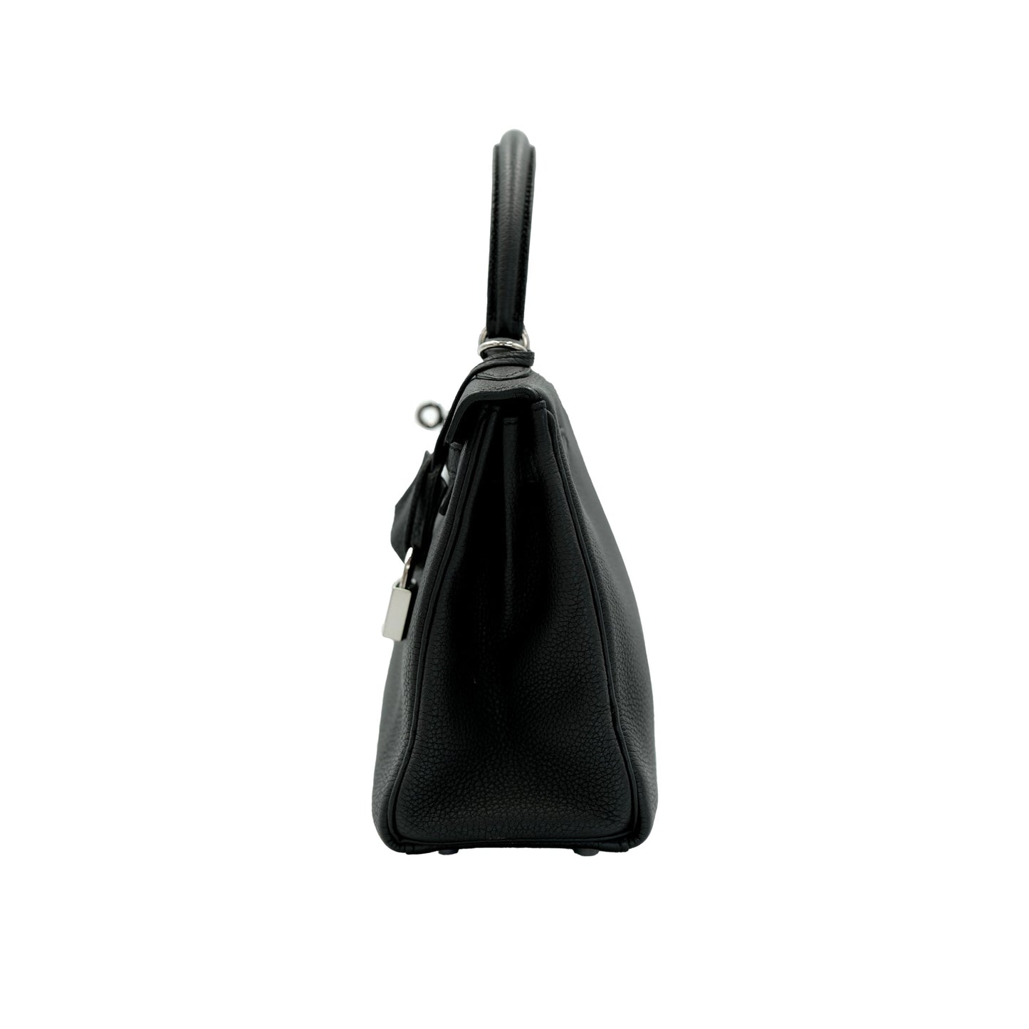 Hermes Kelly 25 Retourne Noir Togo Leather with Palladium Hardware