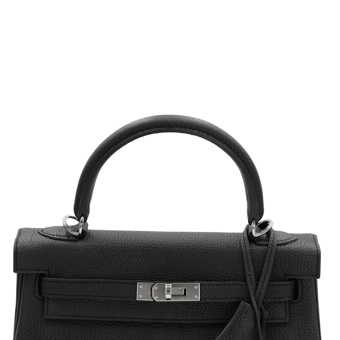 Hermes Kelly 25 Retourne Noir Togo Leather with Palladium Hardware