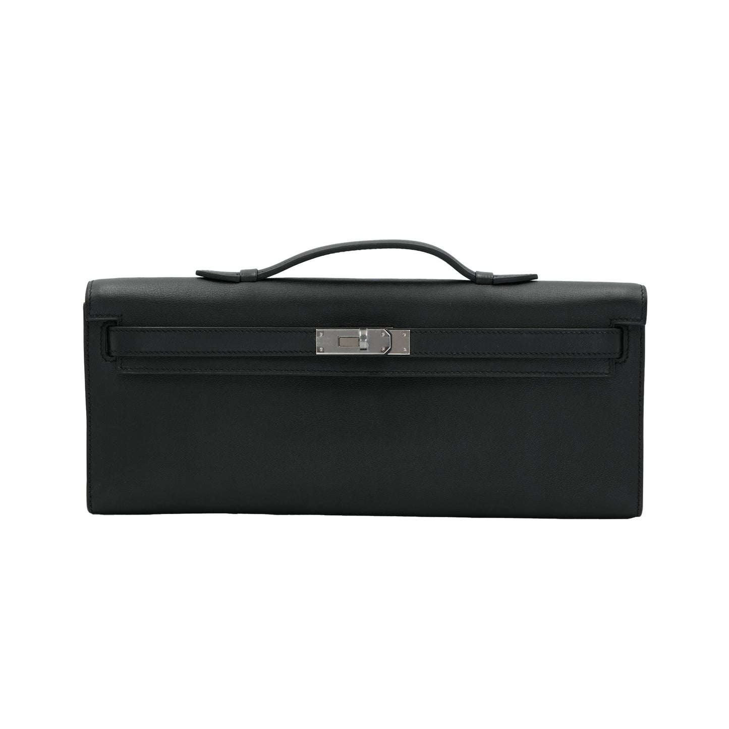 Hermes Kelly Cut Black Swift with Palladium Hardware